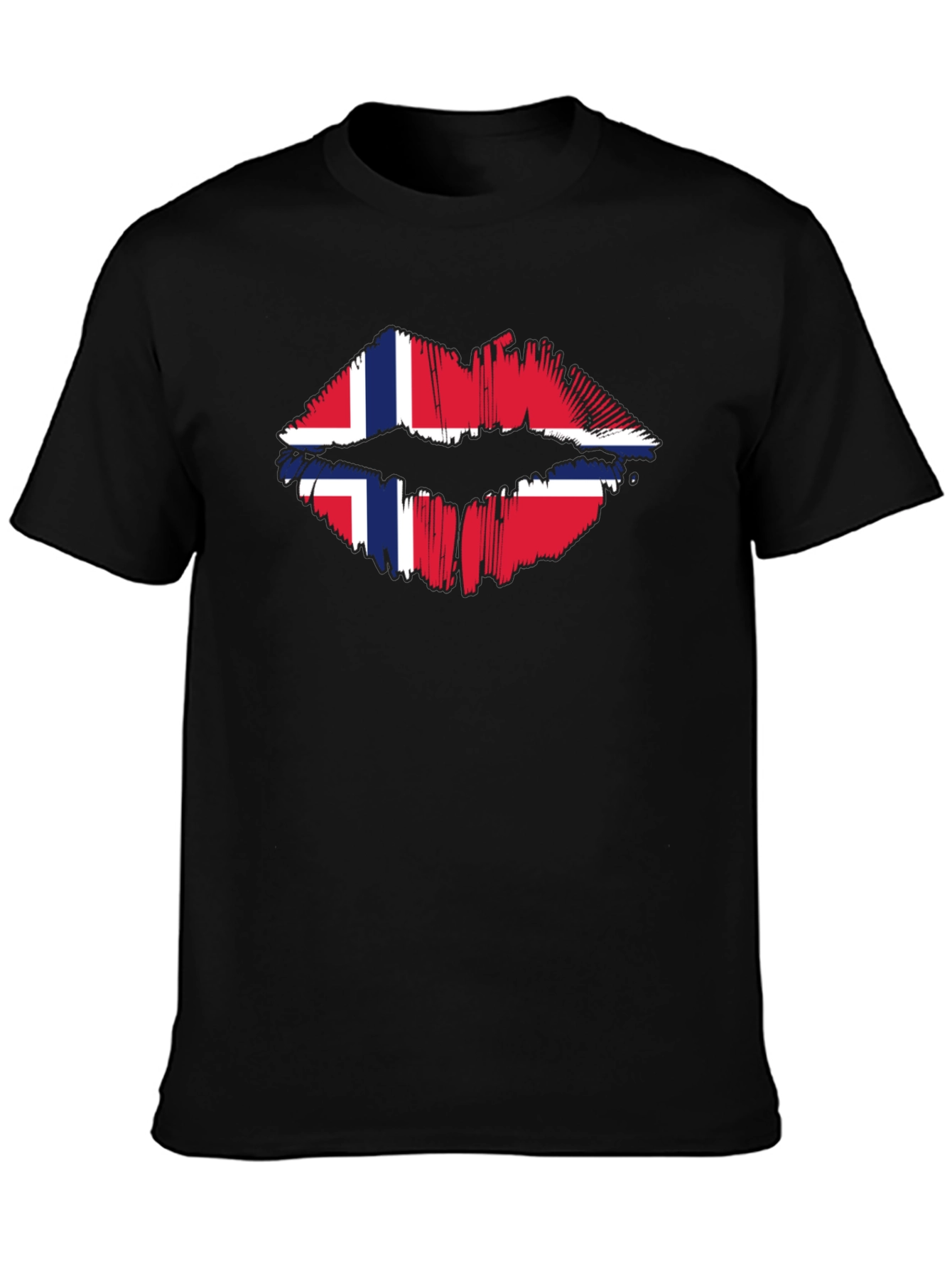Norway Flag Lips Graphic T-Shirt