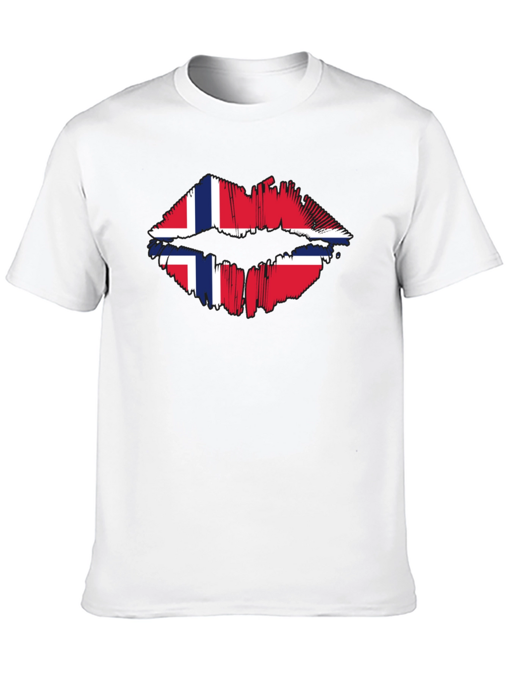 Norway Flag Lips Graphic T-Shirt