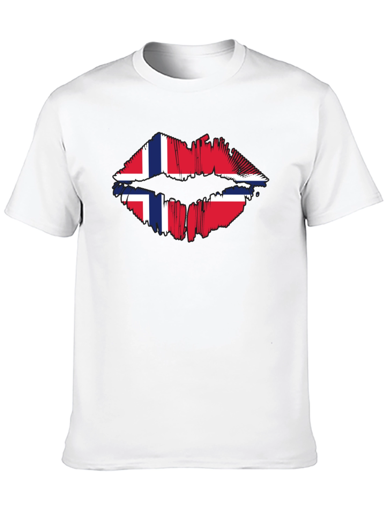 Norway Flag Lips Graphic T-Shirt
