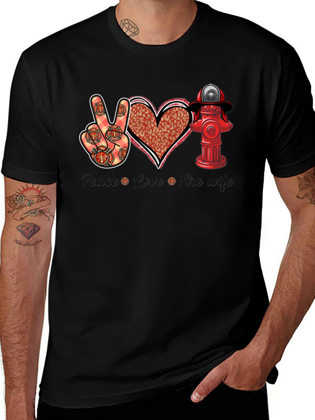 Peace Love Fire Wife Graphic Tee