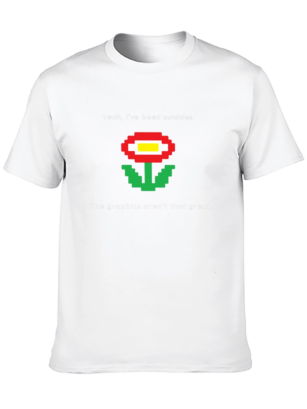 Retro Gaming T-Shirt - Pixel Flower Graphic Tee