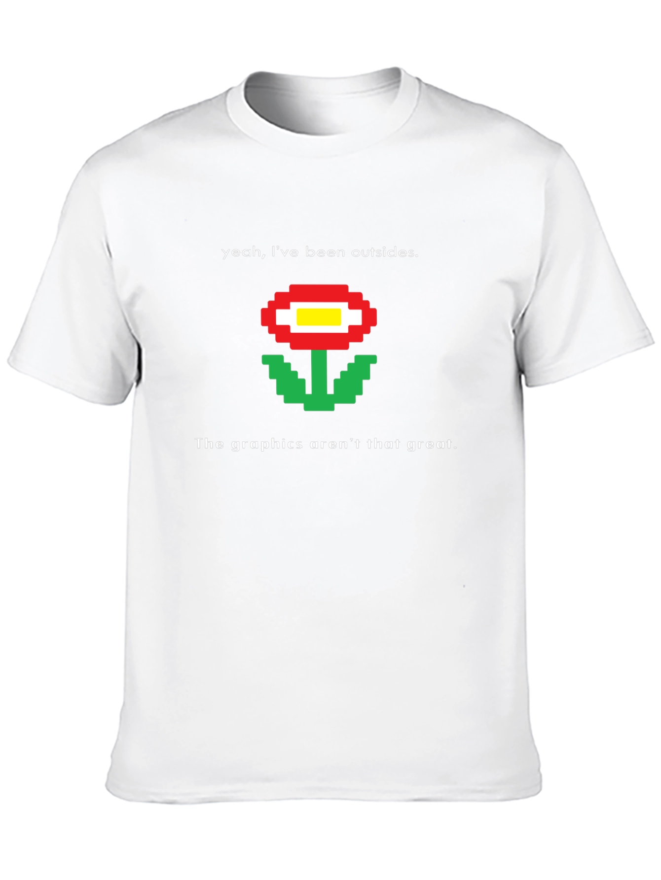 Retro Gaming T-Shirt - Pixel Flower Graphic Tee