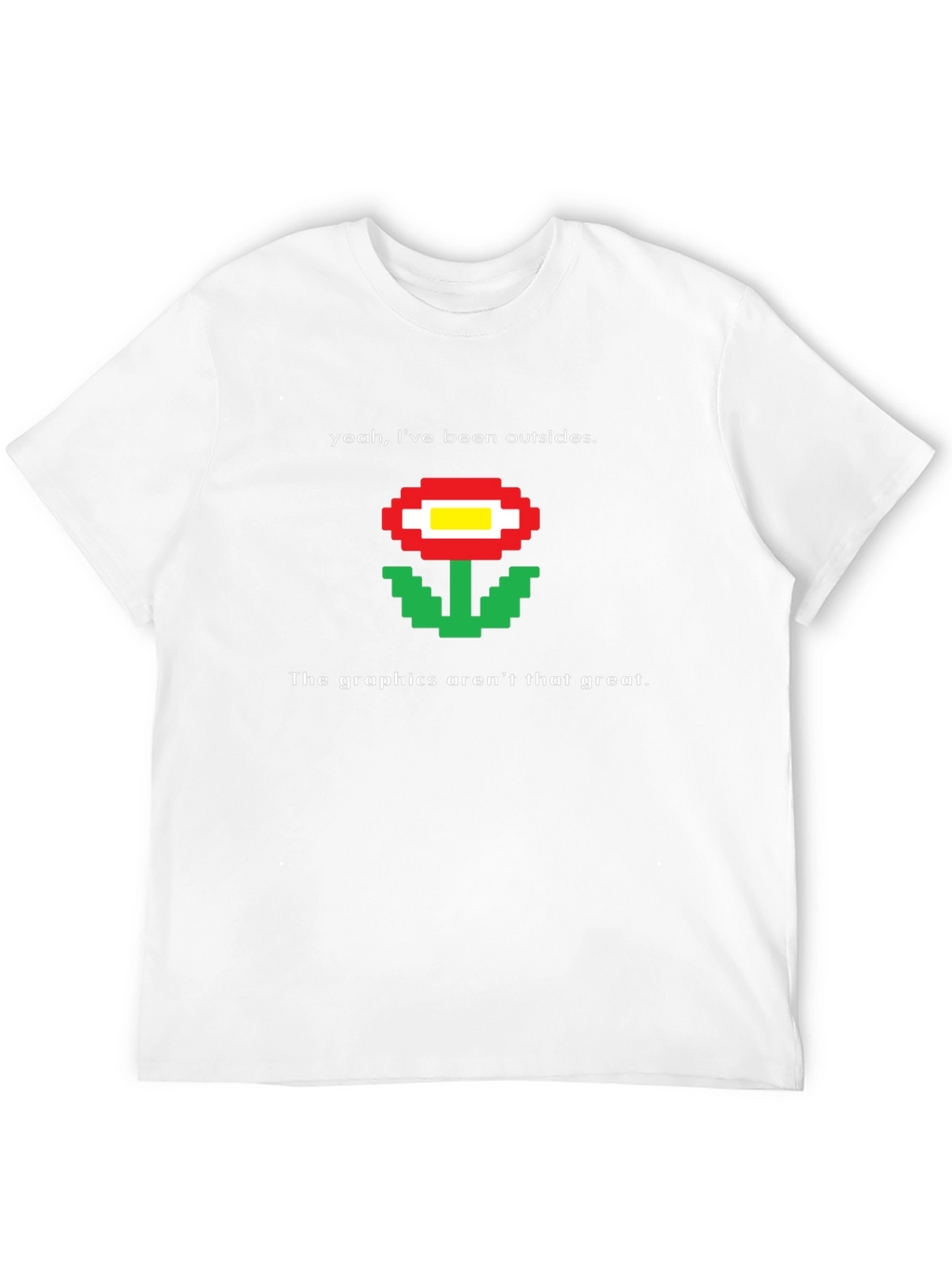 Retro Gaming T-Shirt - Pixel Flower Graphic Tee