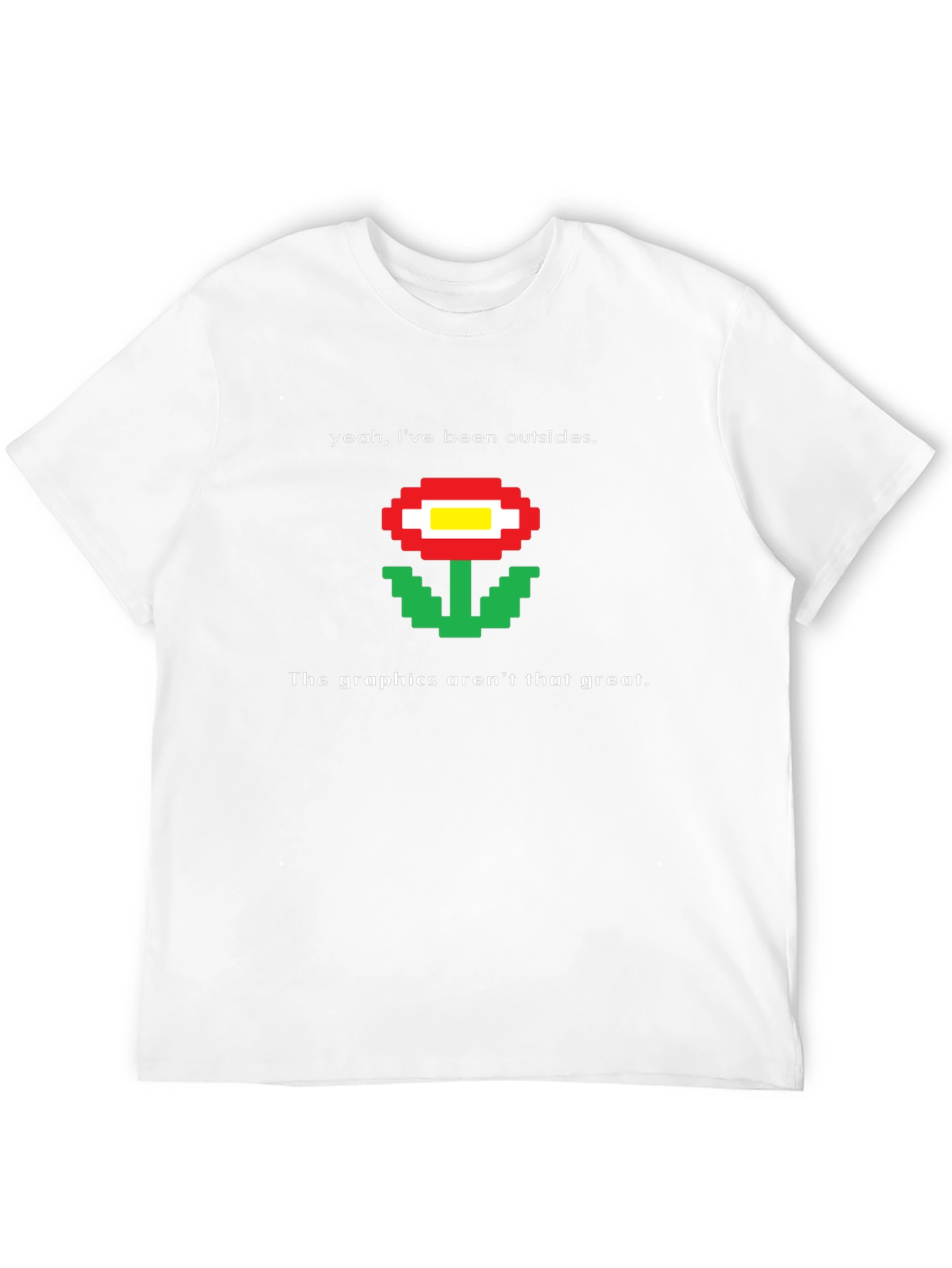 Retro Gaming T-Shirt - Pixel Flower Graphic Tee