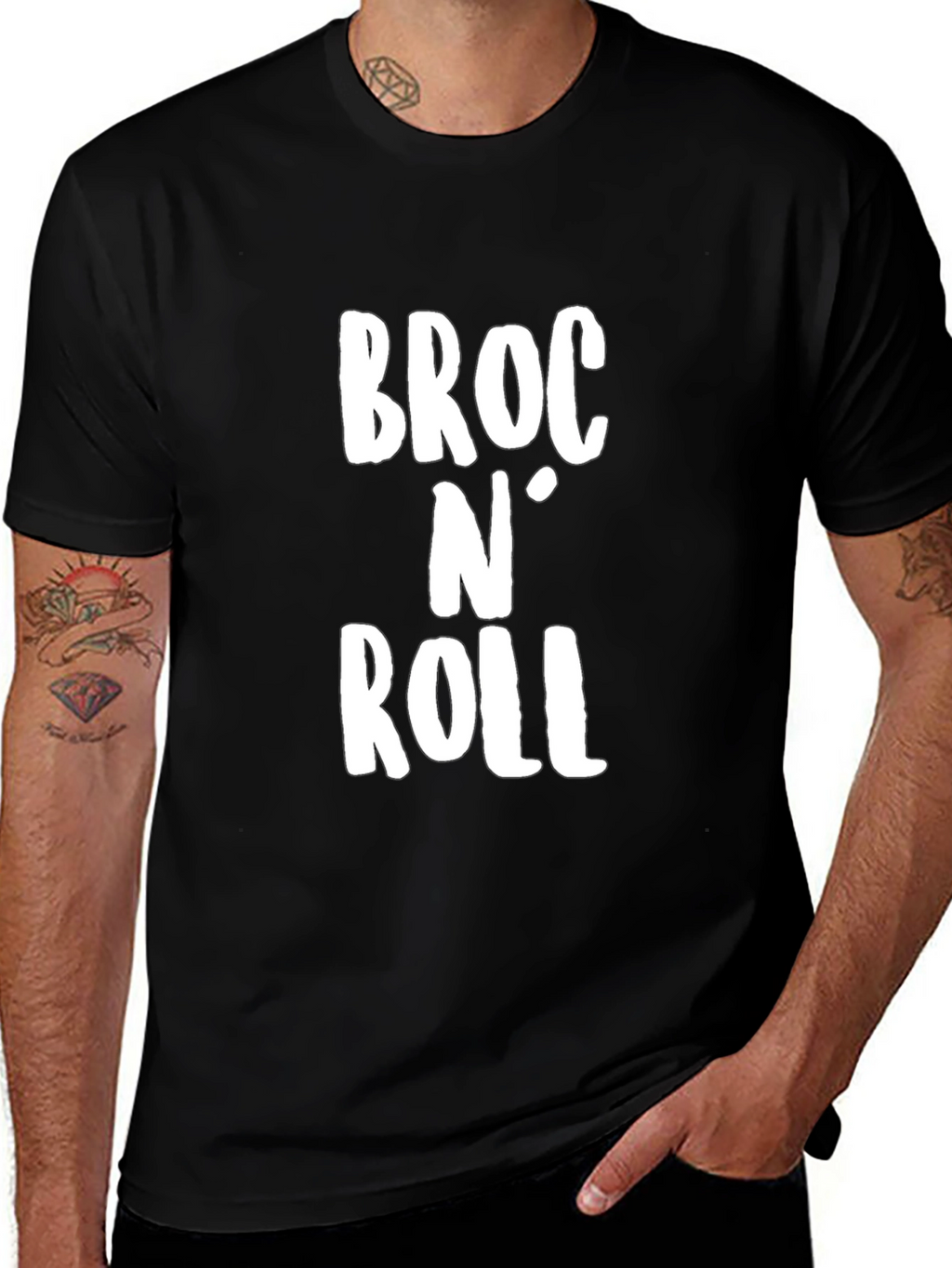 Broc N Roll Graphic Tee - Trendy Slogan T-Shirt