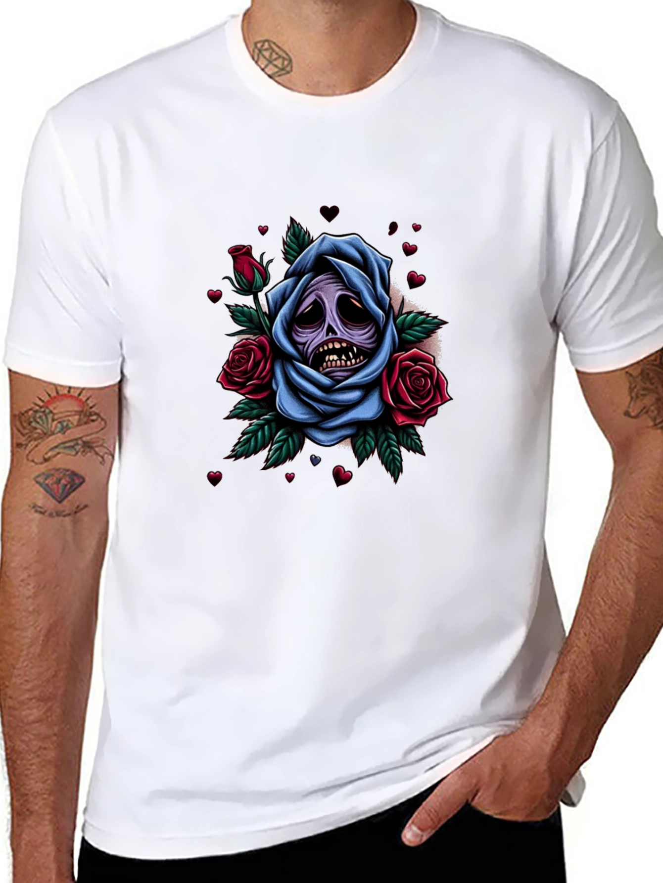 Grim Rose Graphic Tee - Dark Humor Apparel