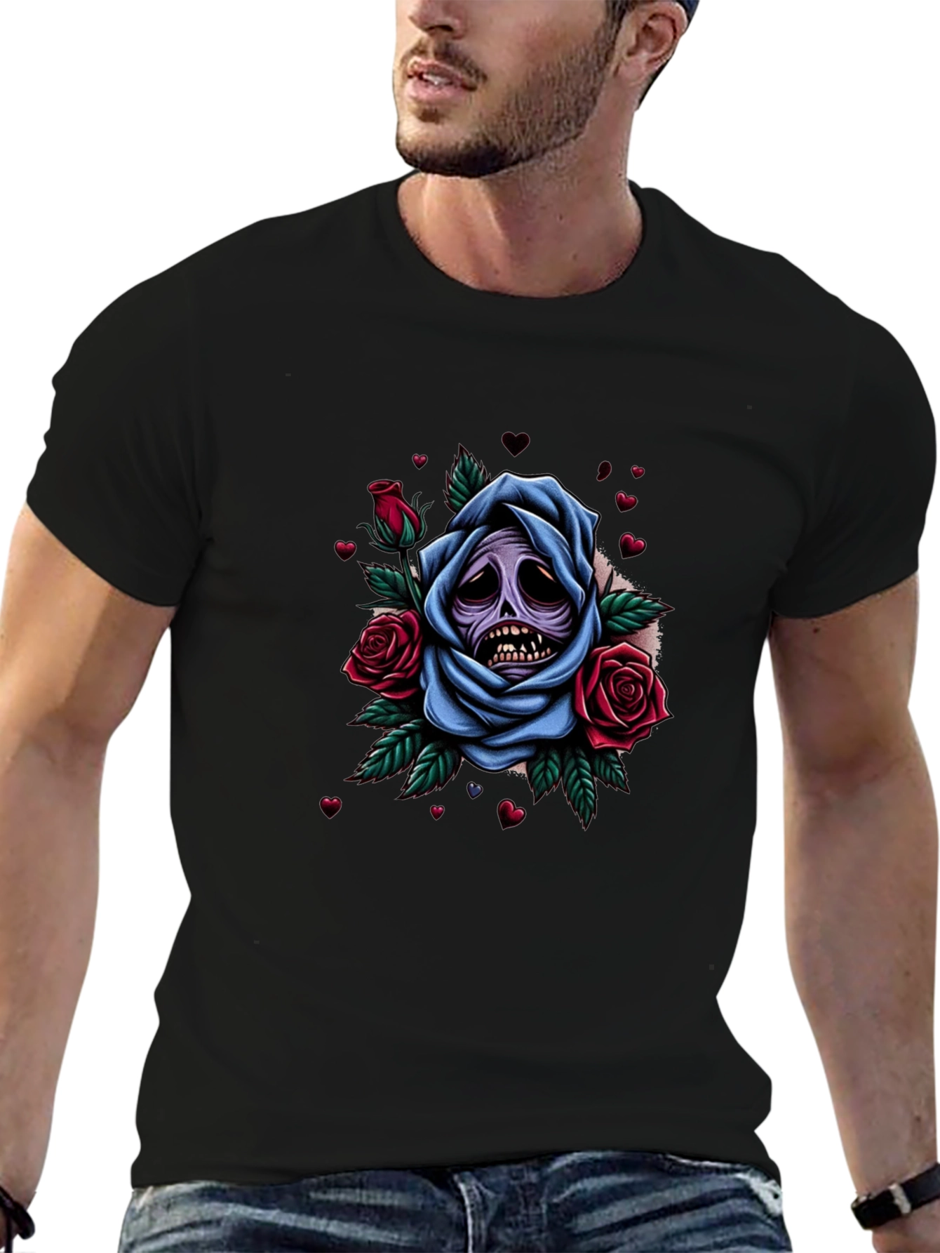 Grim Rose Graphic Tee - Dark Humor Apparel