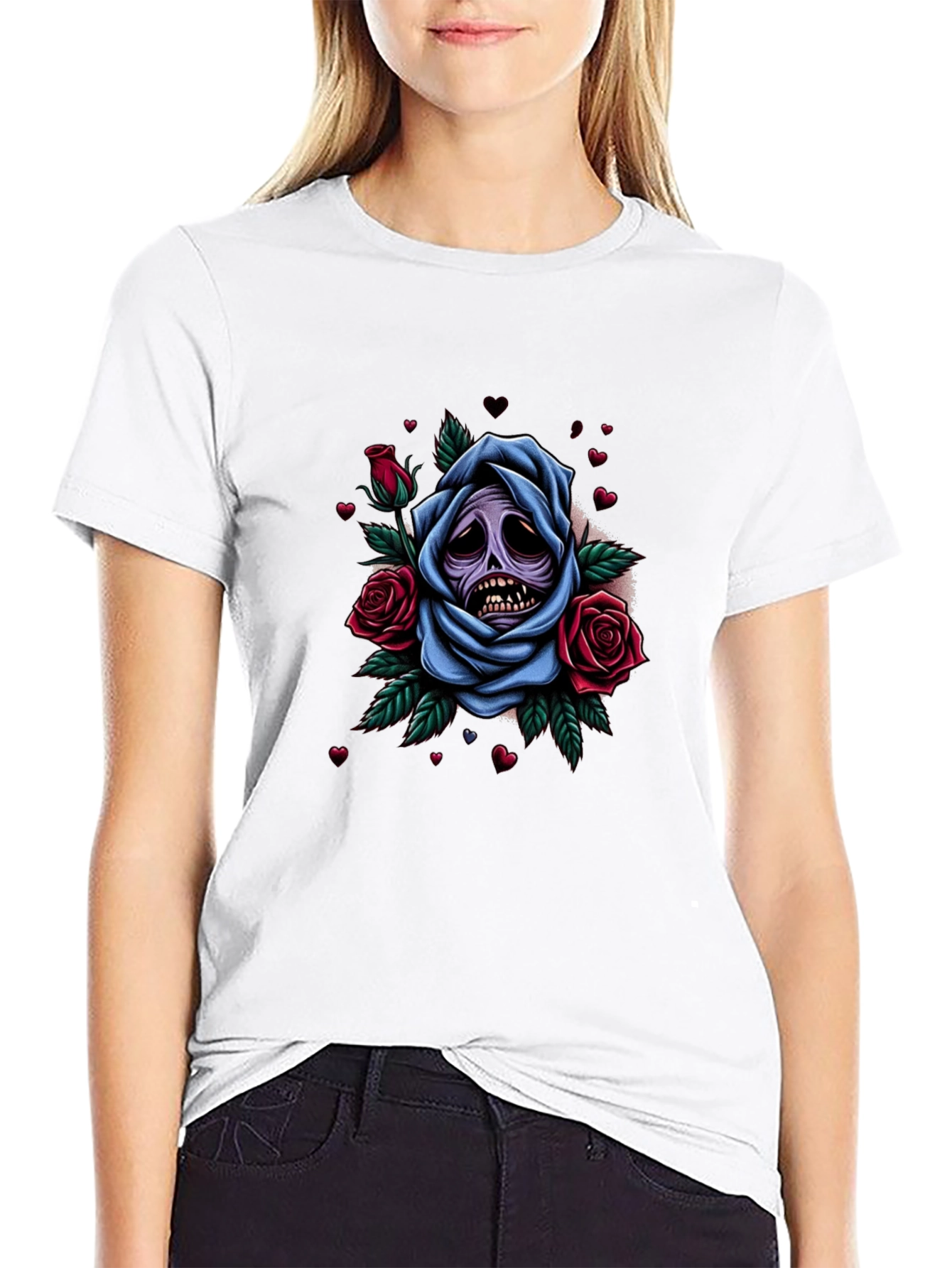 Grim Rose Graphic Tee - Dark Humor Apparel