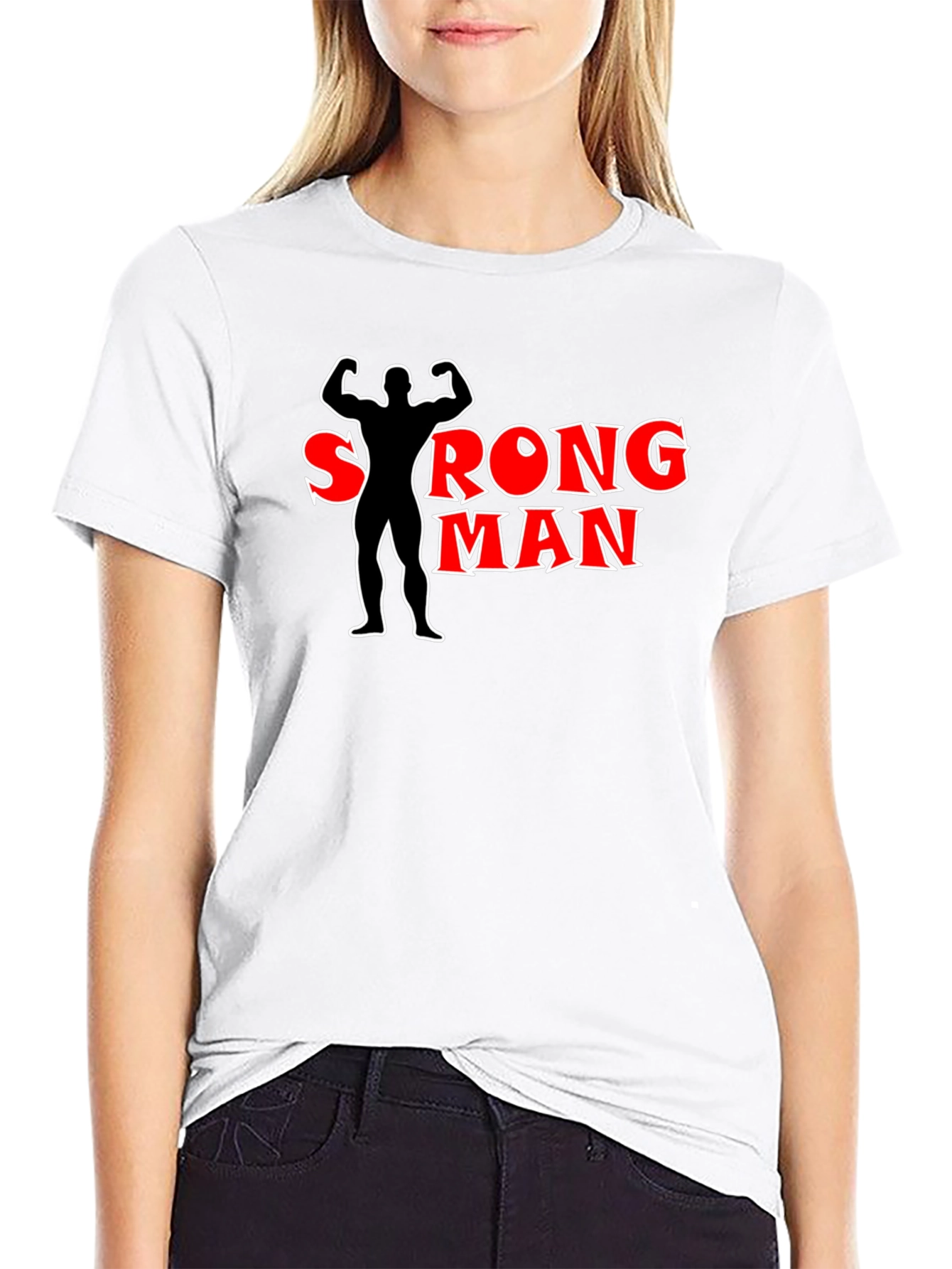 Strong Man Black T-Shirt Graphic Tee