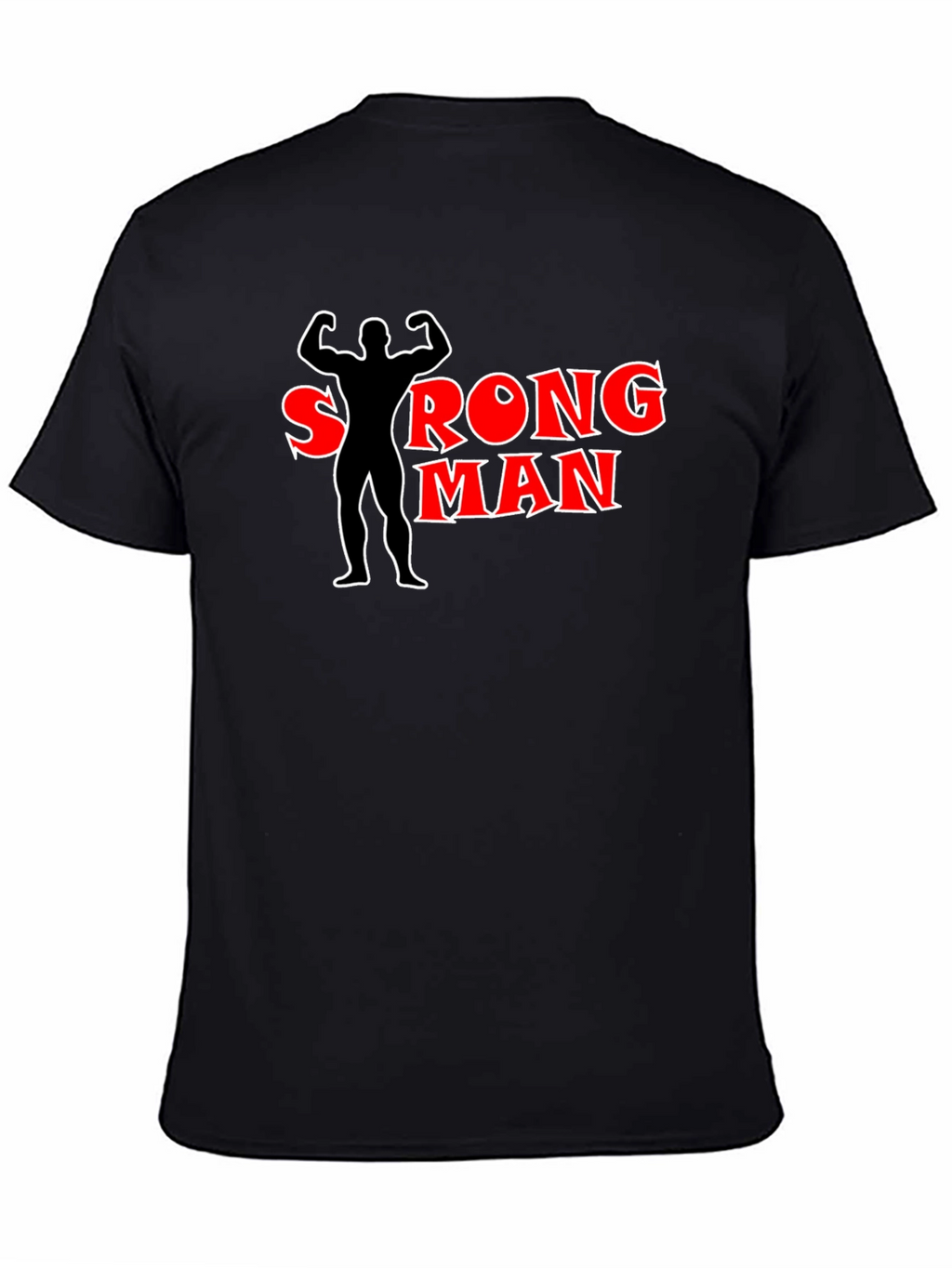 Strong Man Black T-Shirt Graphic Tee