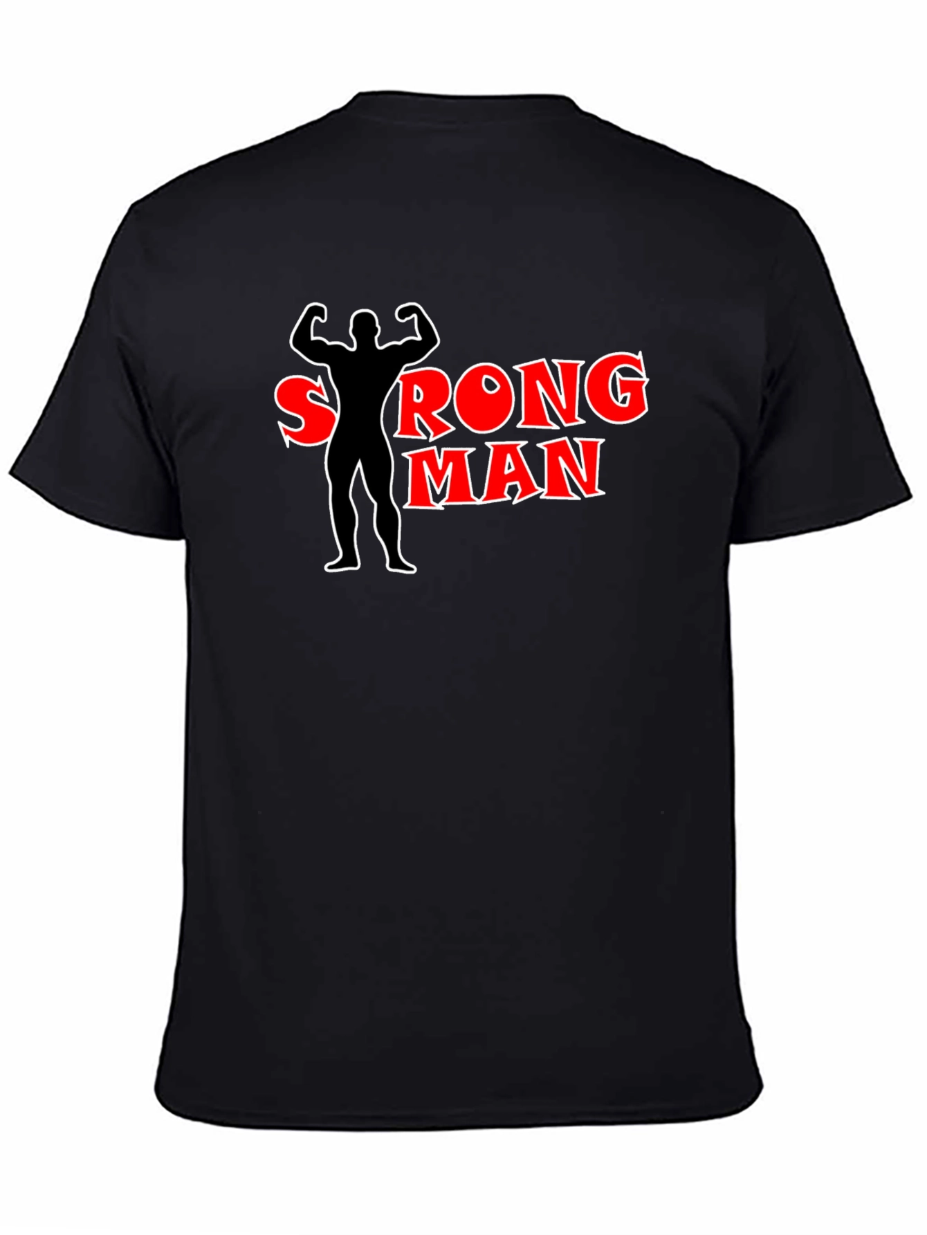 Strong Man Black T-Shirt Graphic Tee