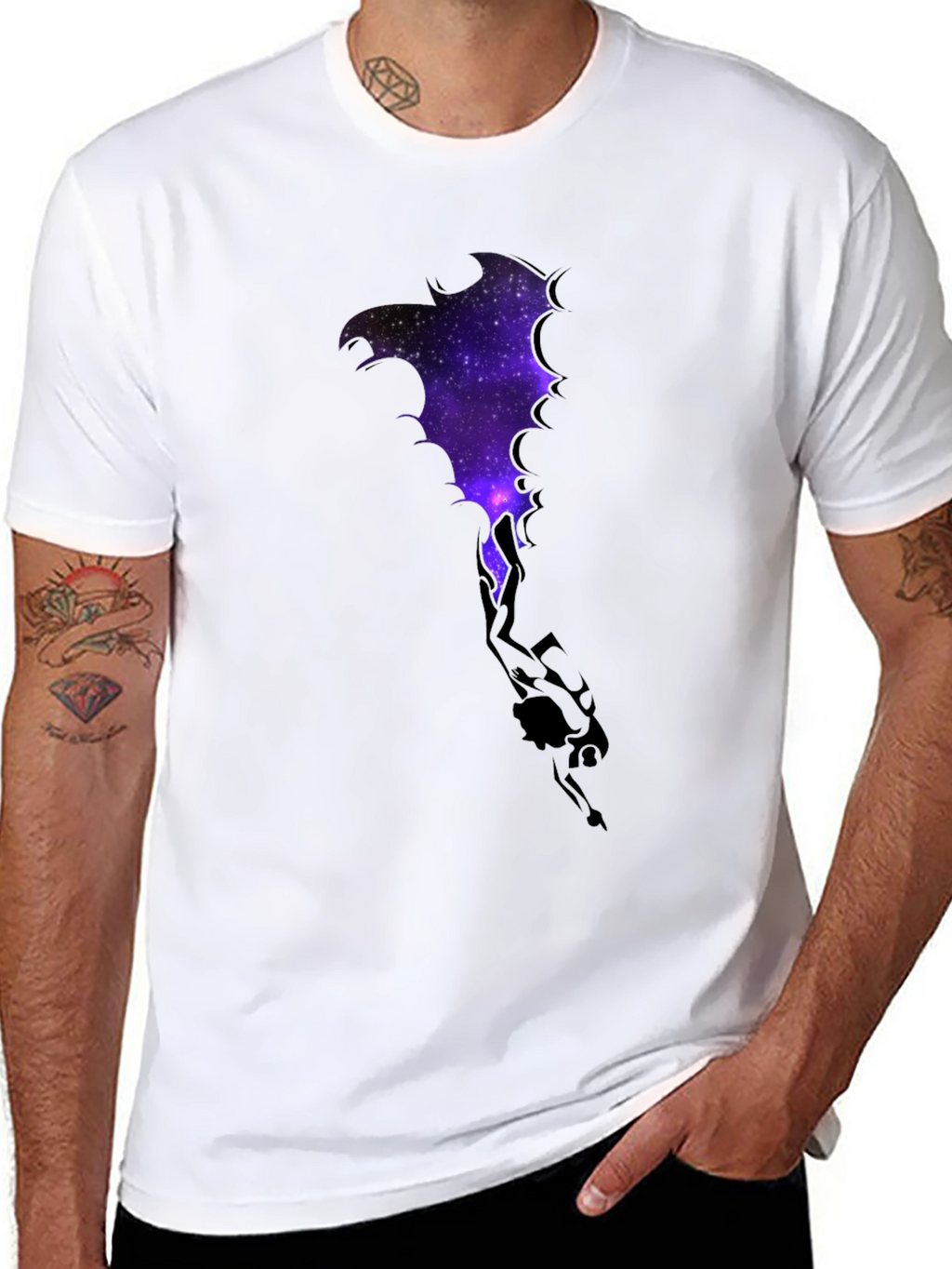 Cosmic Dragon Graphic Tee - Black
