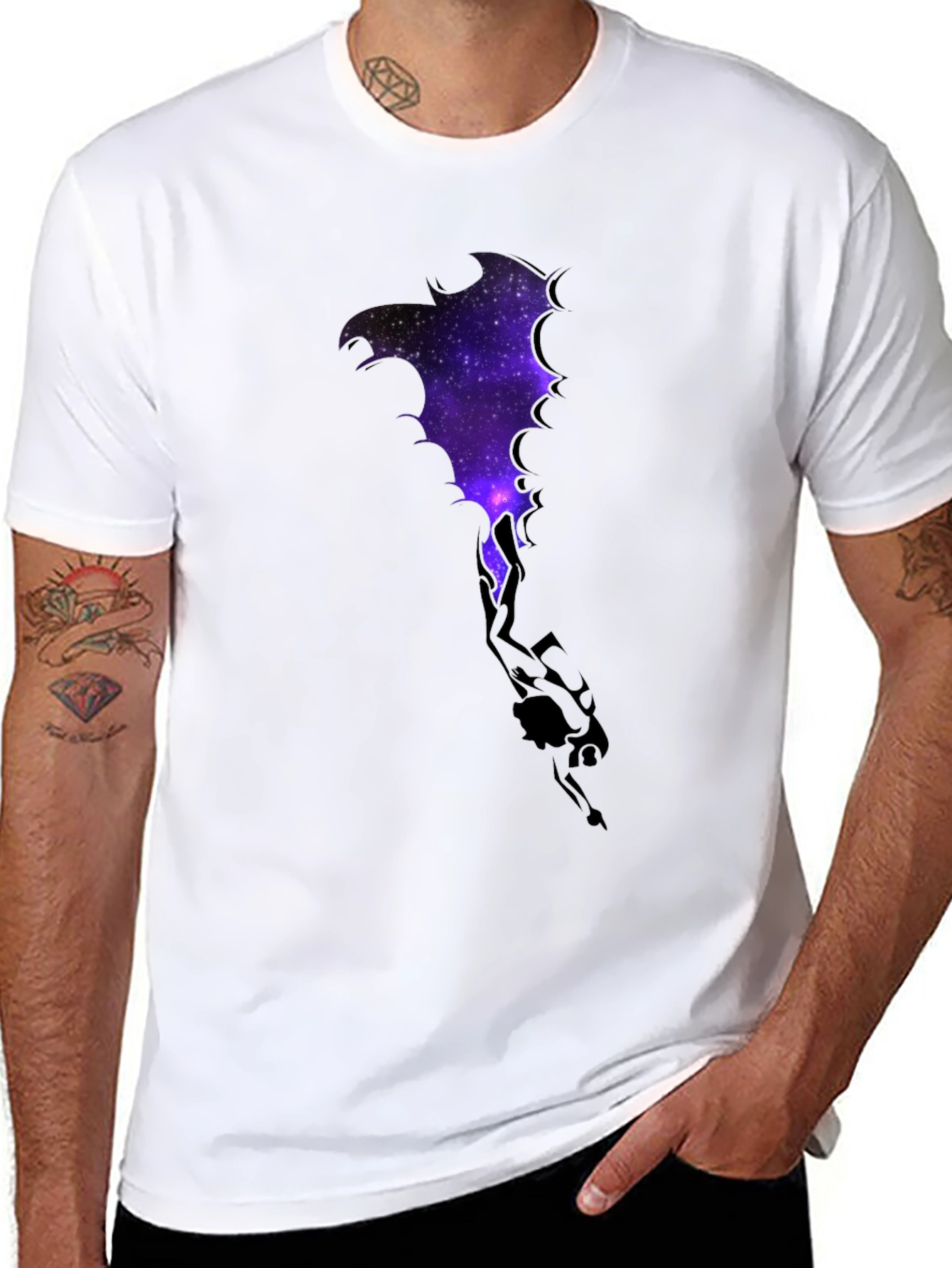 Cosmic Dragon Graphic Tee - Black