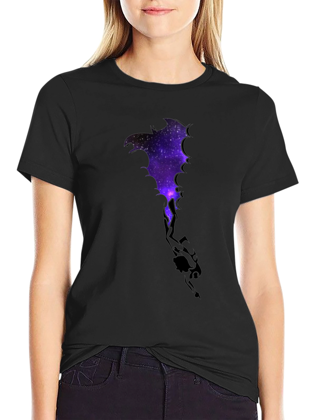 Cosmic Dragon Graphic Tee - Black
