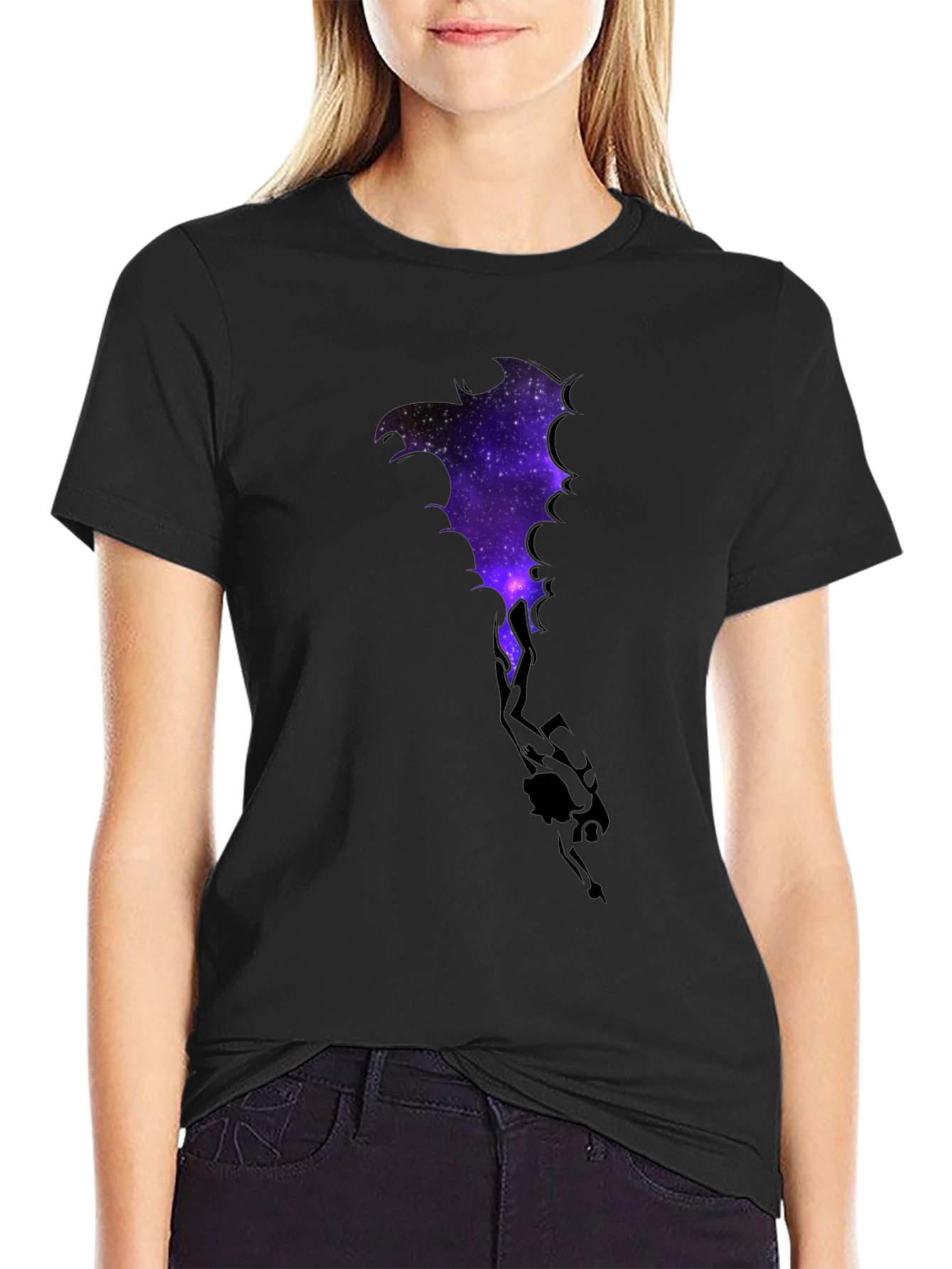 Cosmic Dragon Graphic Tee - Black