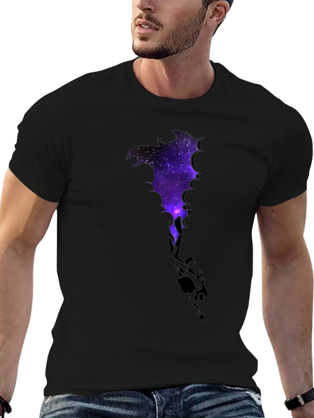 Cosmic Dragon Graphic Tee - Black