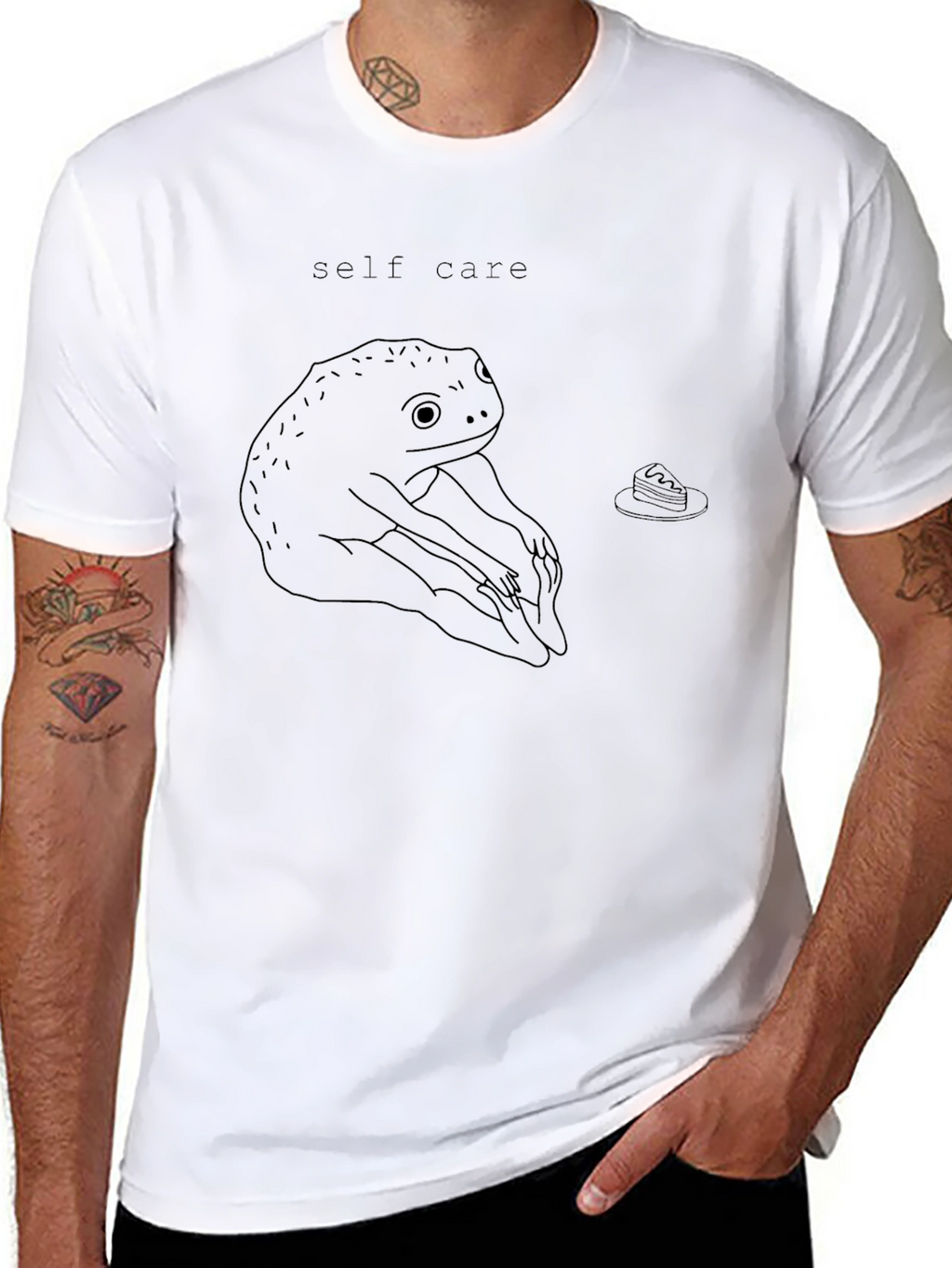 Self Care Frog Graphic Tee - Black T-Shirt