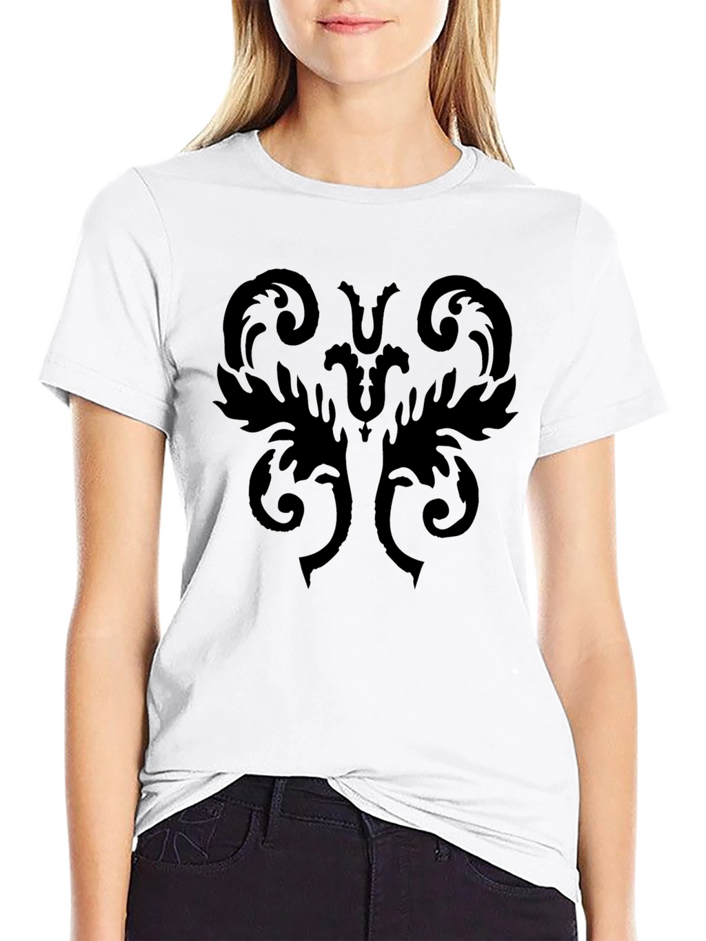 Black Ornamental Graphic Tee