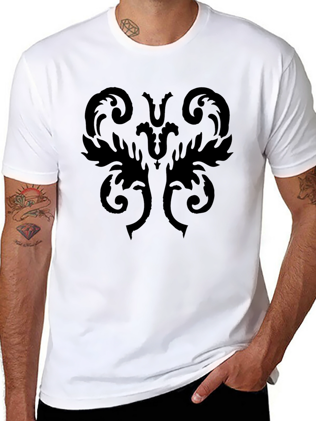 Black Ornamental Graphic Tee