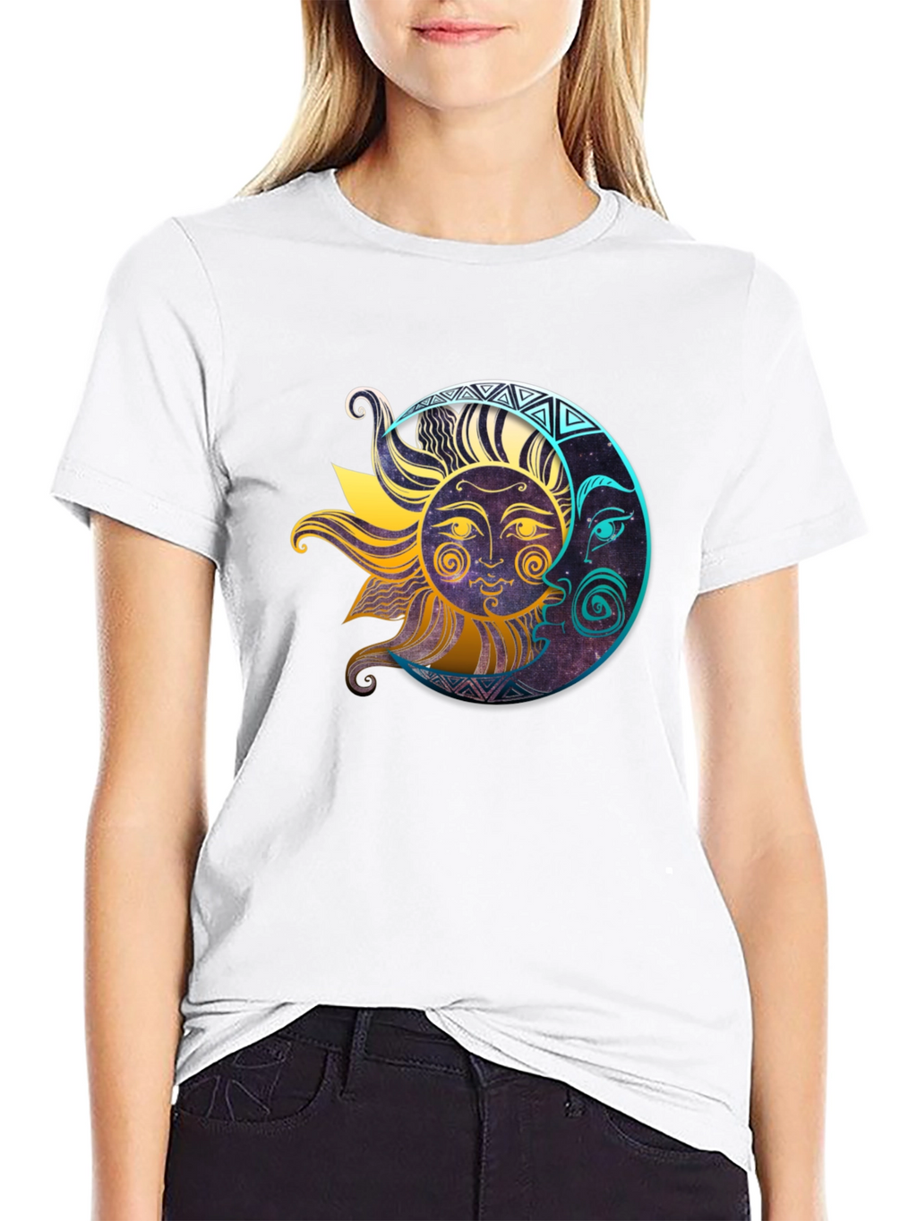 Celestial Sun & Moon Graphic T-Shirt