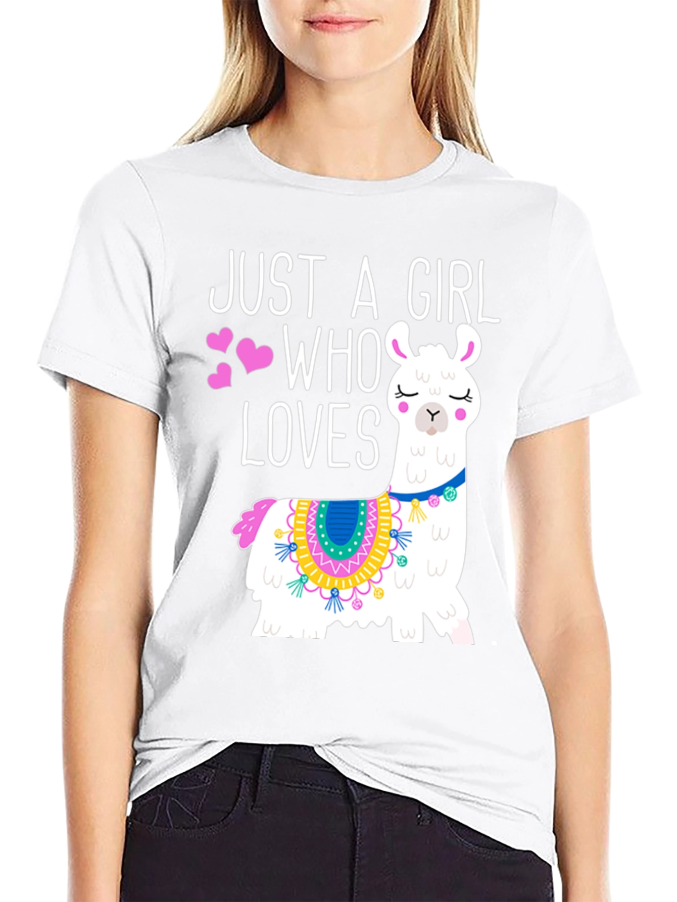 Just A Girl Who Loves Llamas Graphic Tee