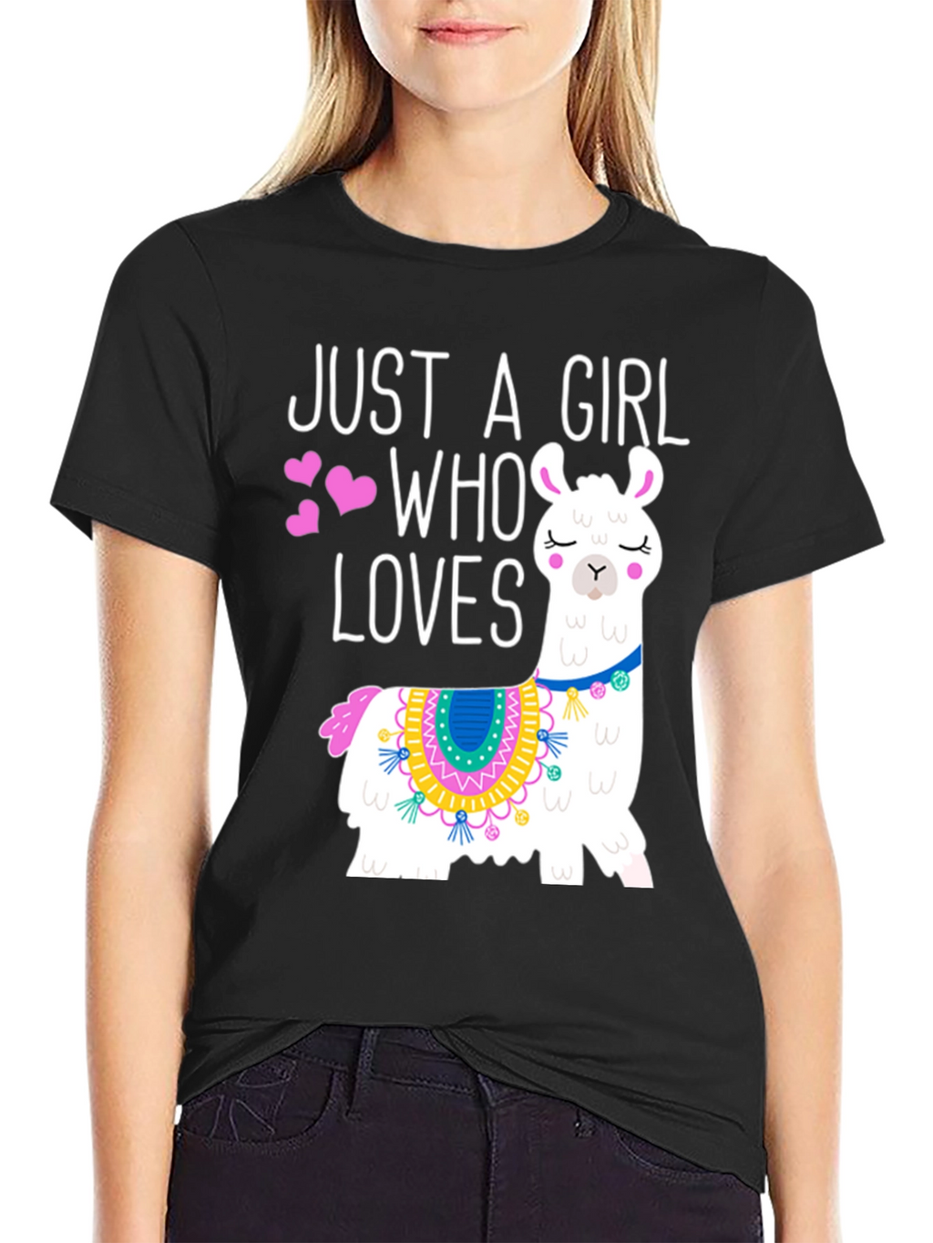 Just A Girl Who Loves Llamas Graphic Tee