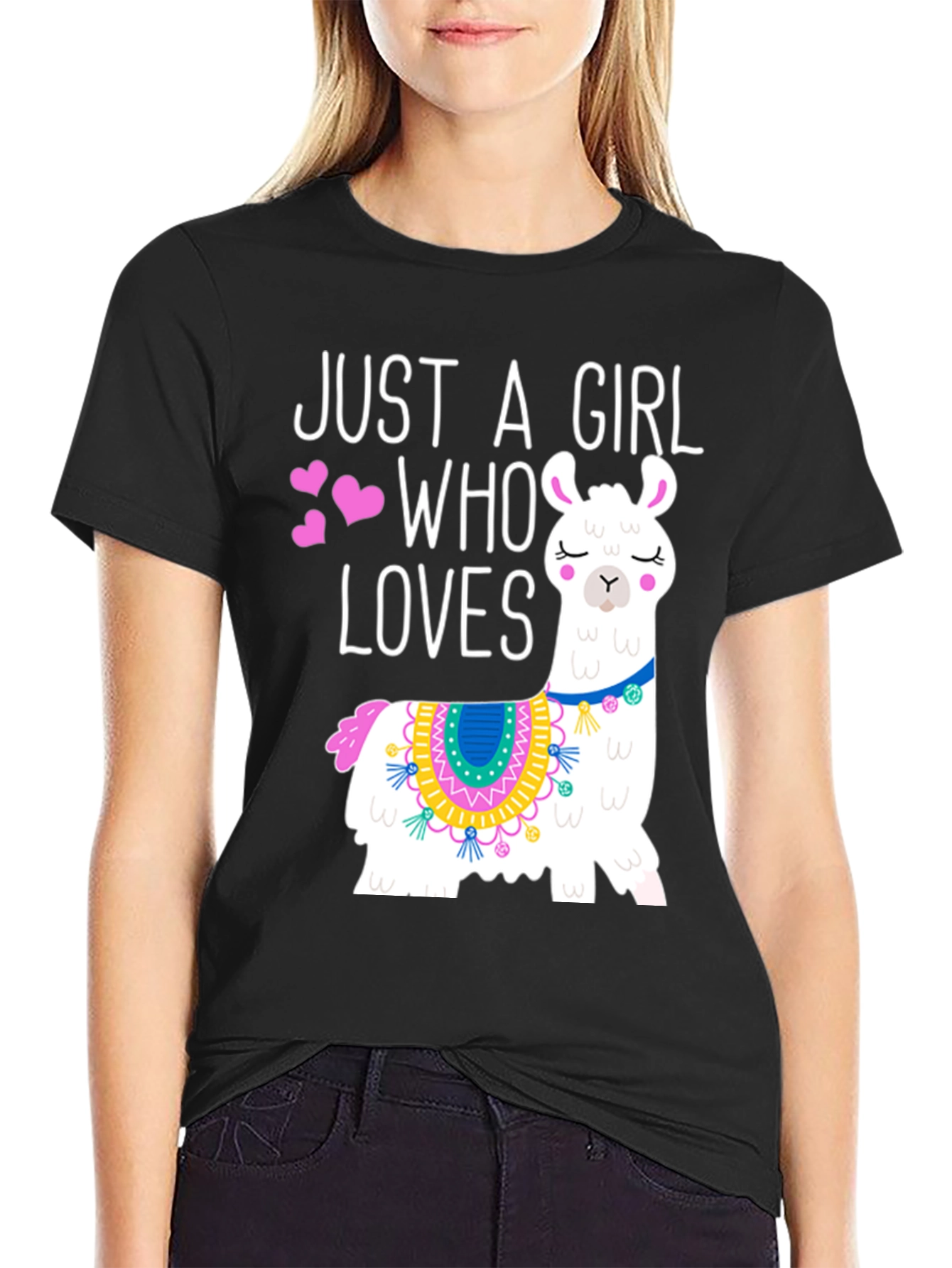 Just A Girl Who Loves Llamas Graphic Tee