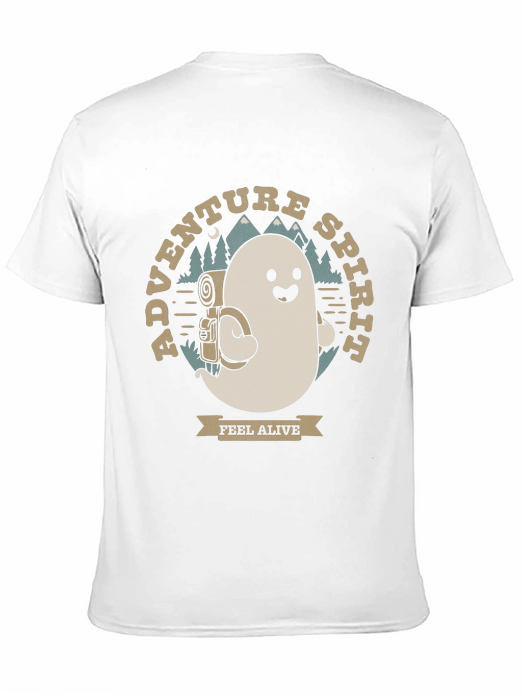 Adventure Spirit T-Shirt: Ghost with Backpack
