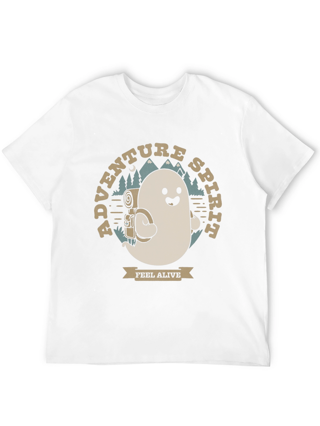 Adventure Spirit T-Shirt: Ghost with Backpack