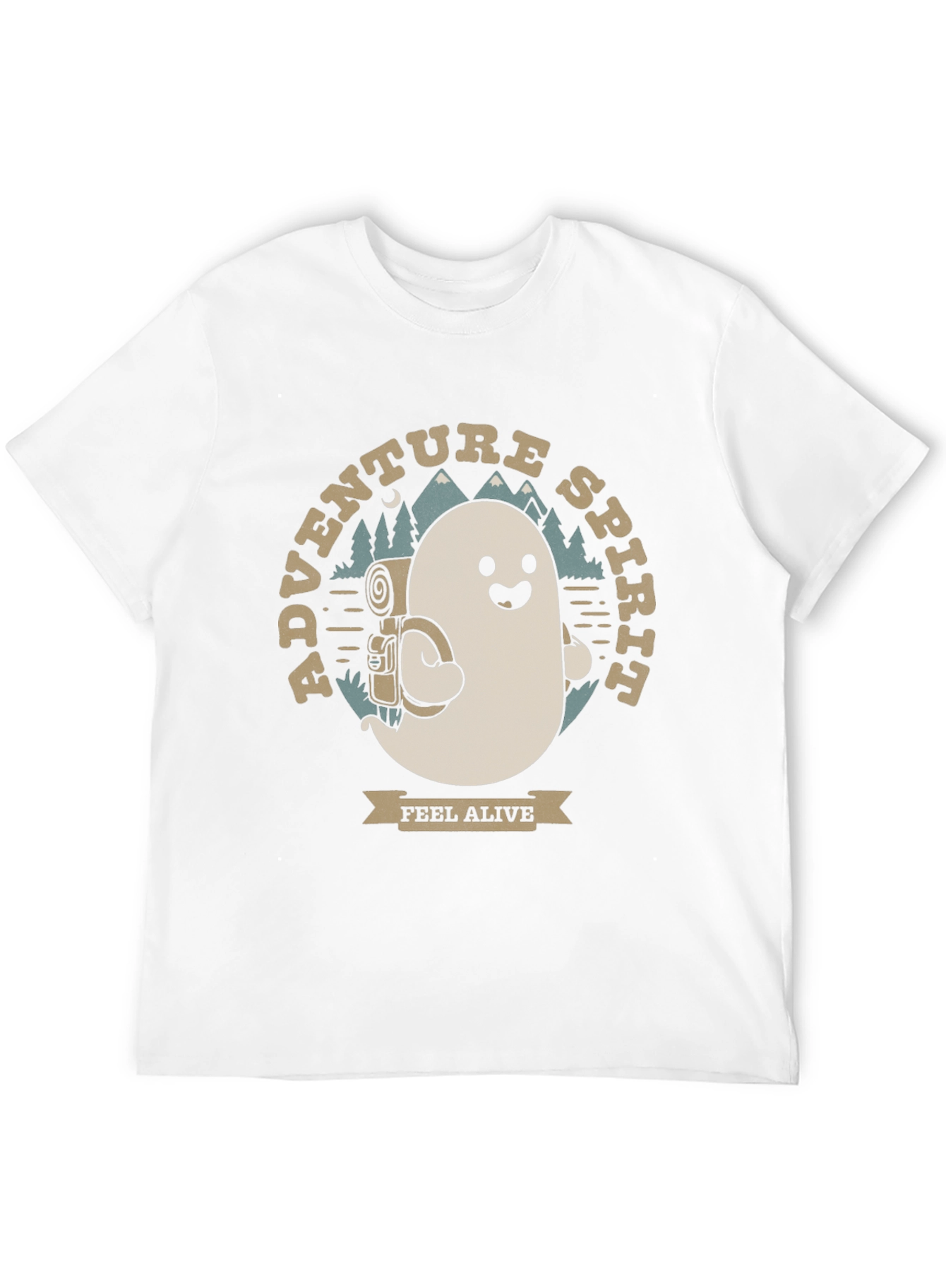 Adventure Spirit T-Shirt: Ghost with Backpack