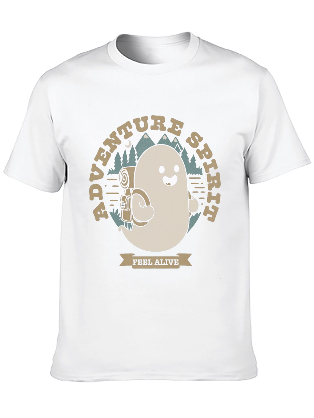 Adventure Spirit T-Shirt: Ghost with Backpack