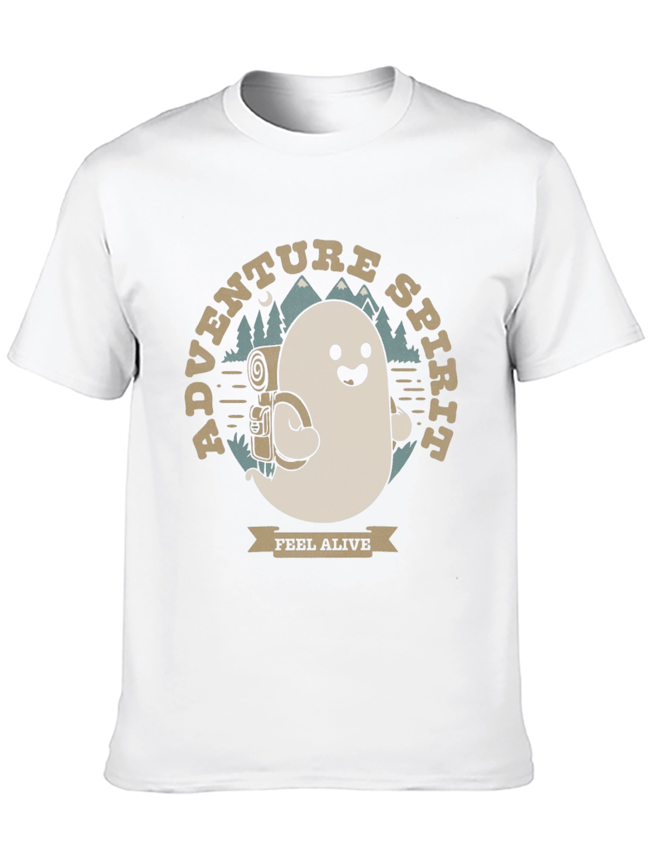 Adventure Spirit T-Shirt: Ghost with Backpack