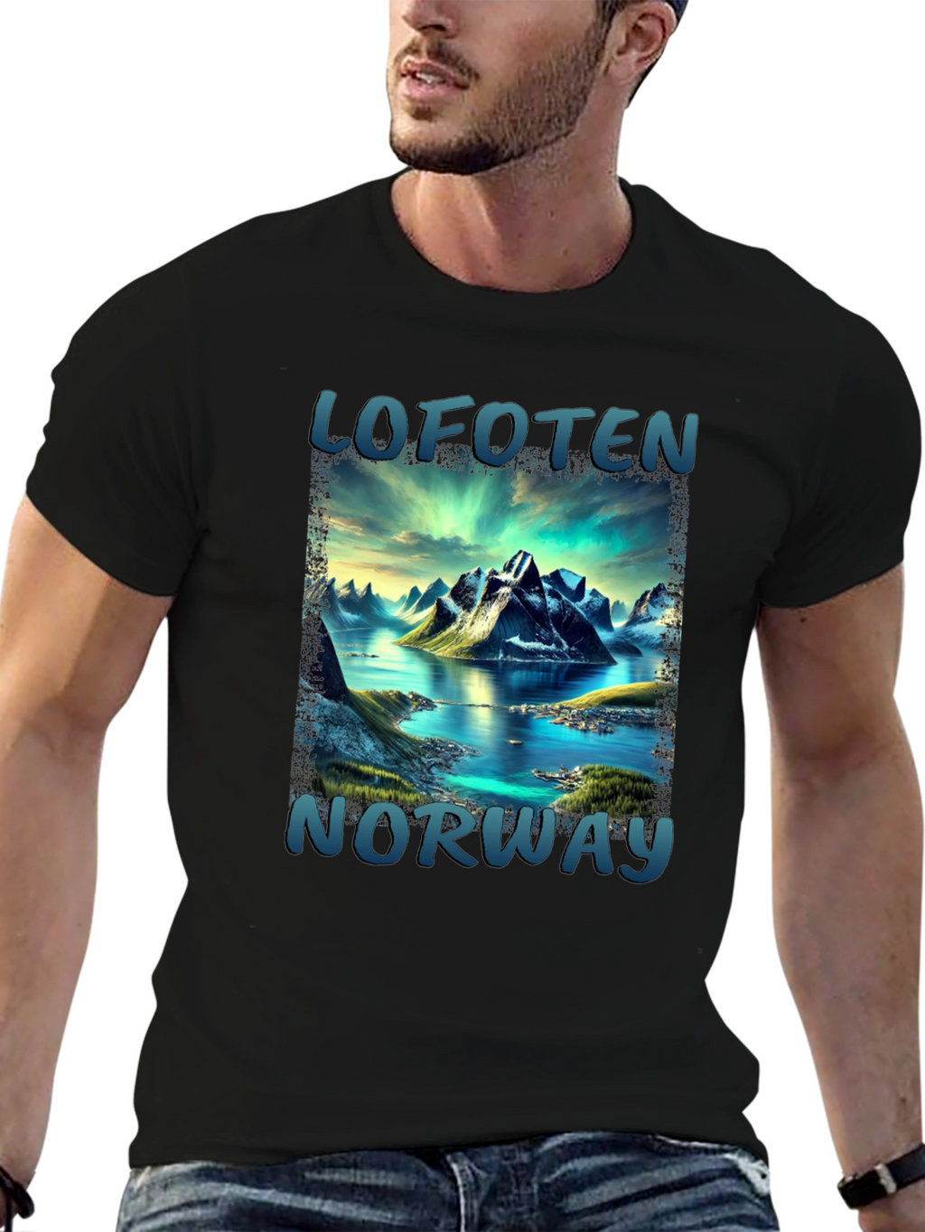 Lofoten Norway Scenic Mountain T-Shirt