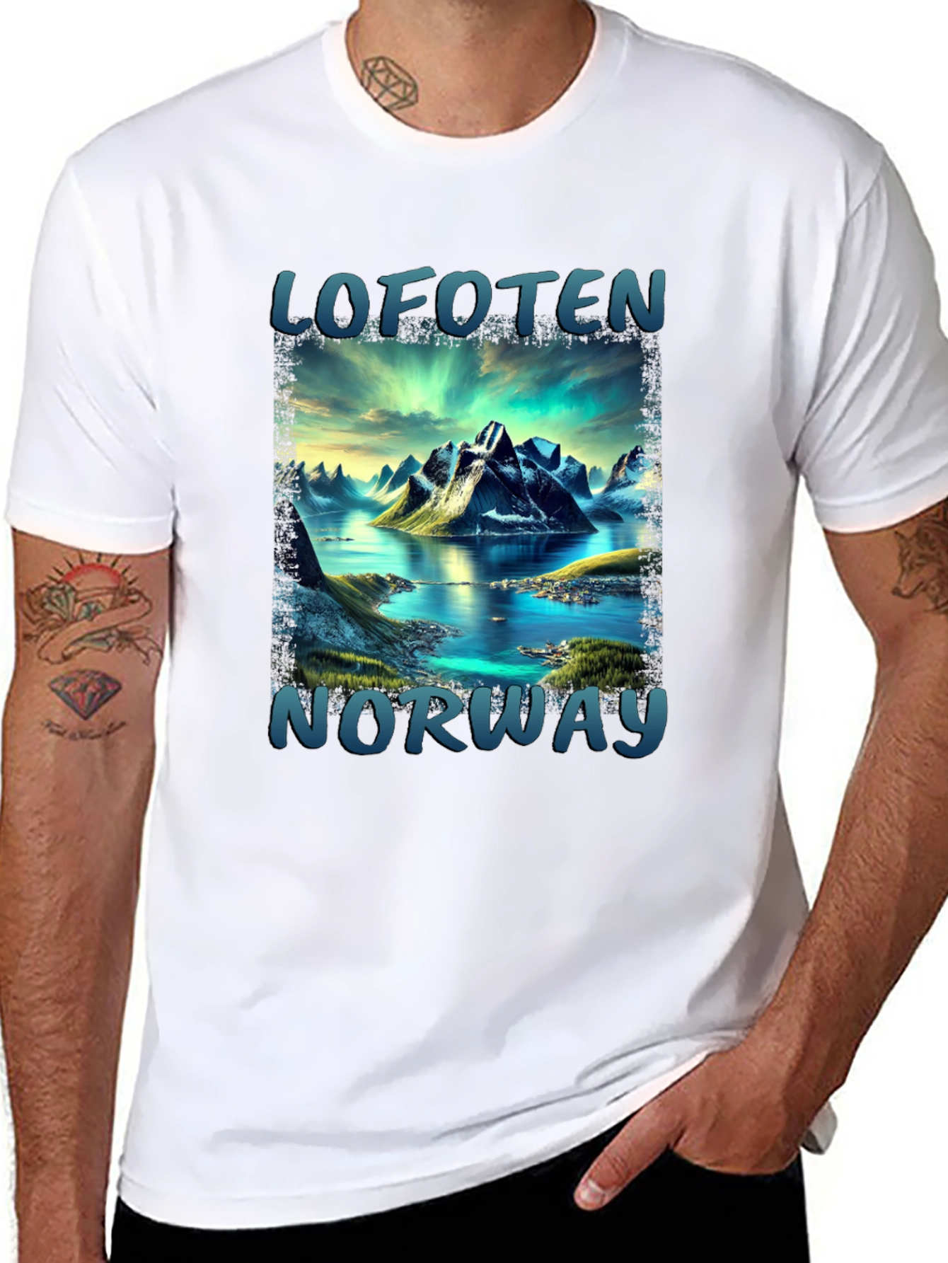 Lofoten Norway Scenic Mountain T-Shirt