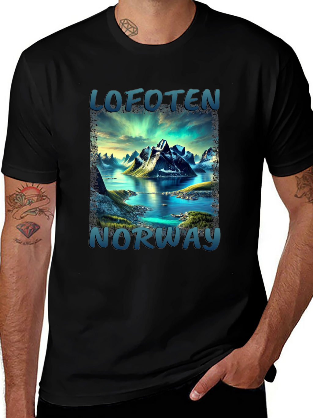 Lofoten Norway Scenic Mountain T-Shirt