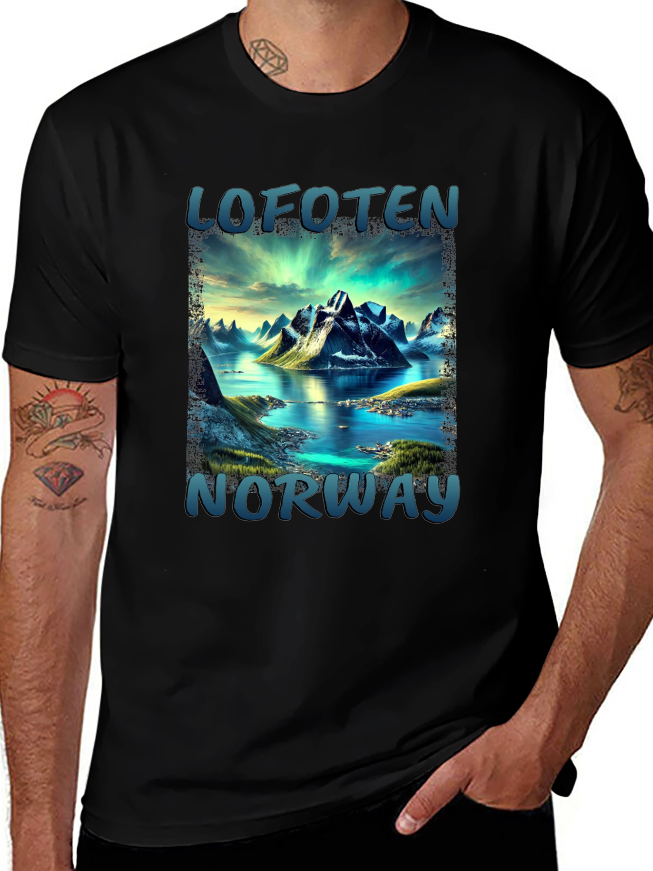 Lofoten Norway Scenic Mountain T-Shirt