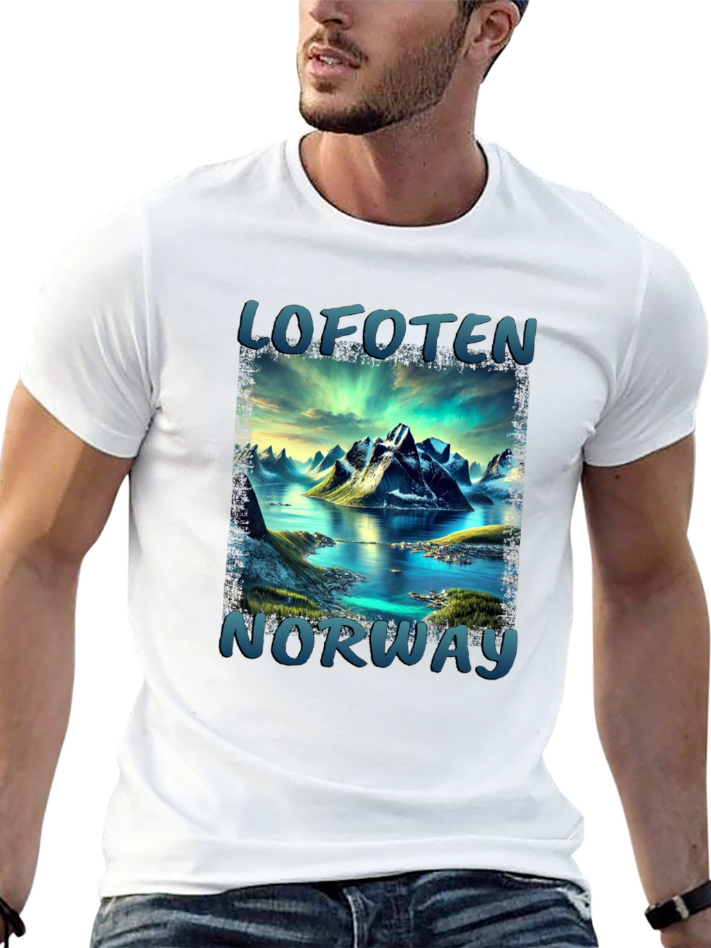 Lofoten Norway Scenic Mountain T-Shirt