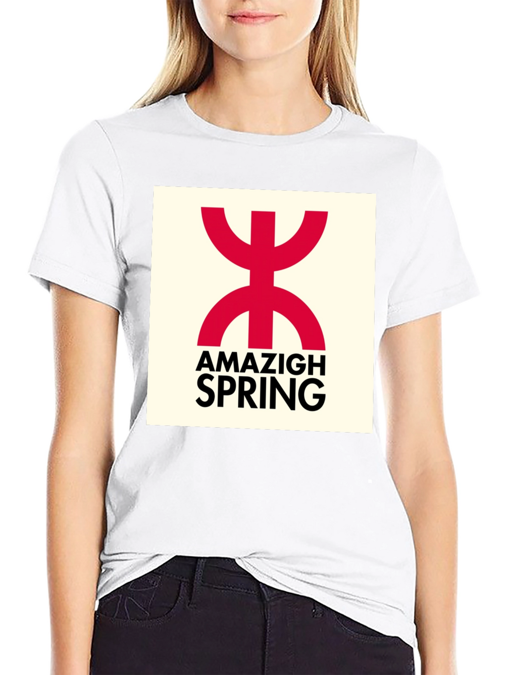 Amazigh Spring Black T-Shirt - Berber Symbol Design