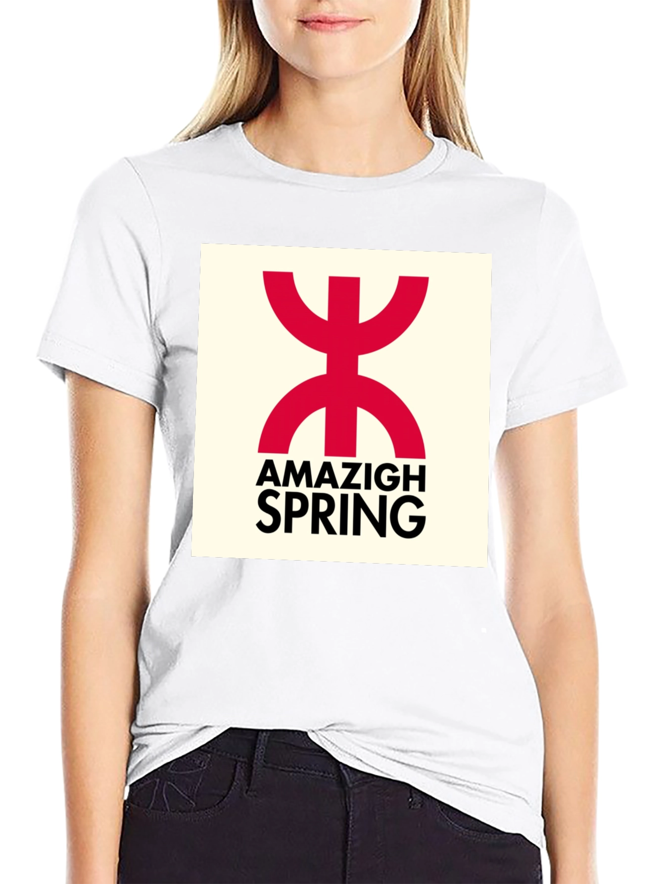 Amazigh Spring Black T-Shirt - Berber Symbol Design