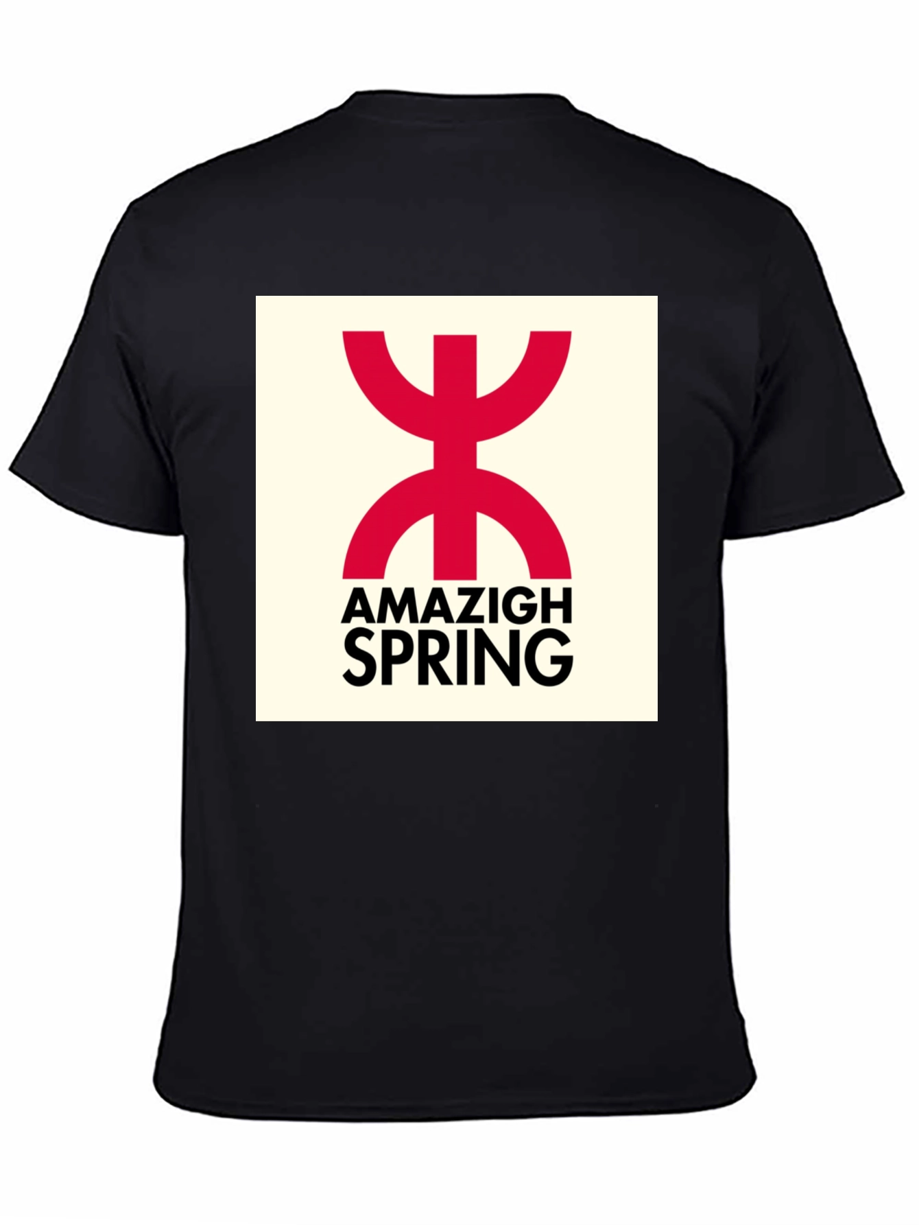 Amazigh Spring Black T-Shirt - Berber Symbol Design