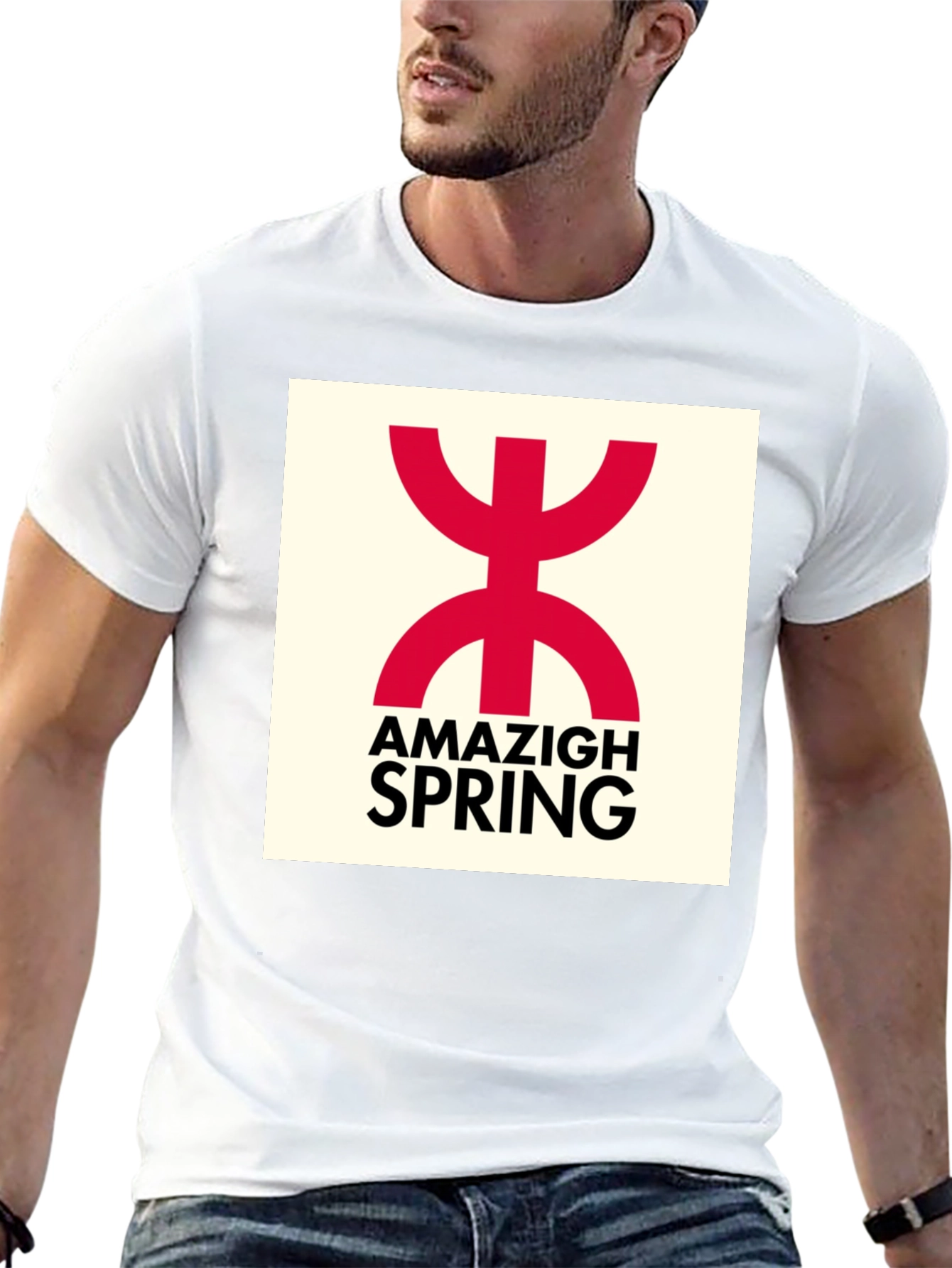 Amazigh Spring Black T-Shirt - Berber Symbol Design