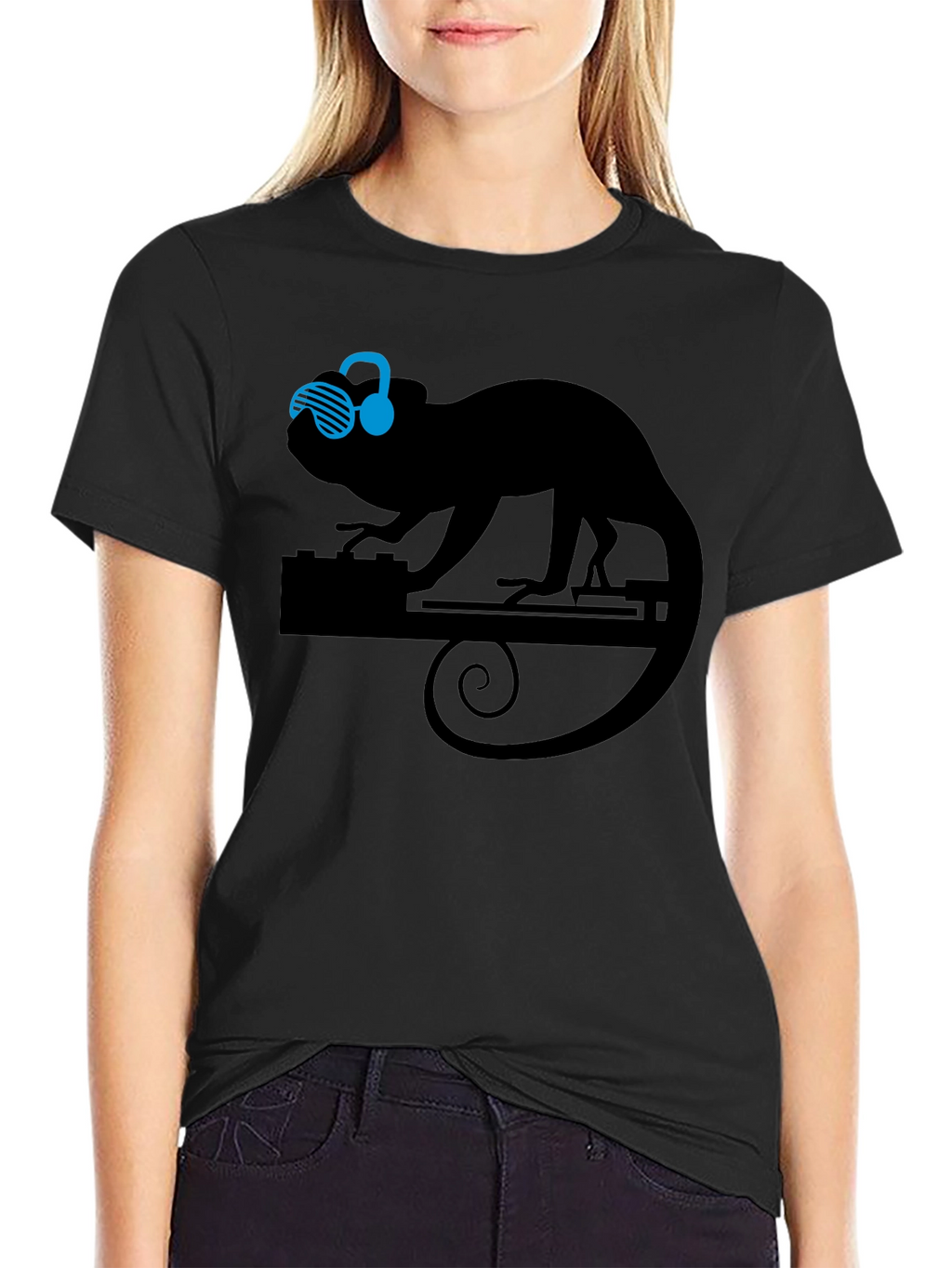 DJ Chameleon Graphic Tee - Cool Animal Lover T-Shirt