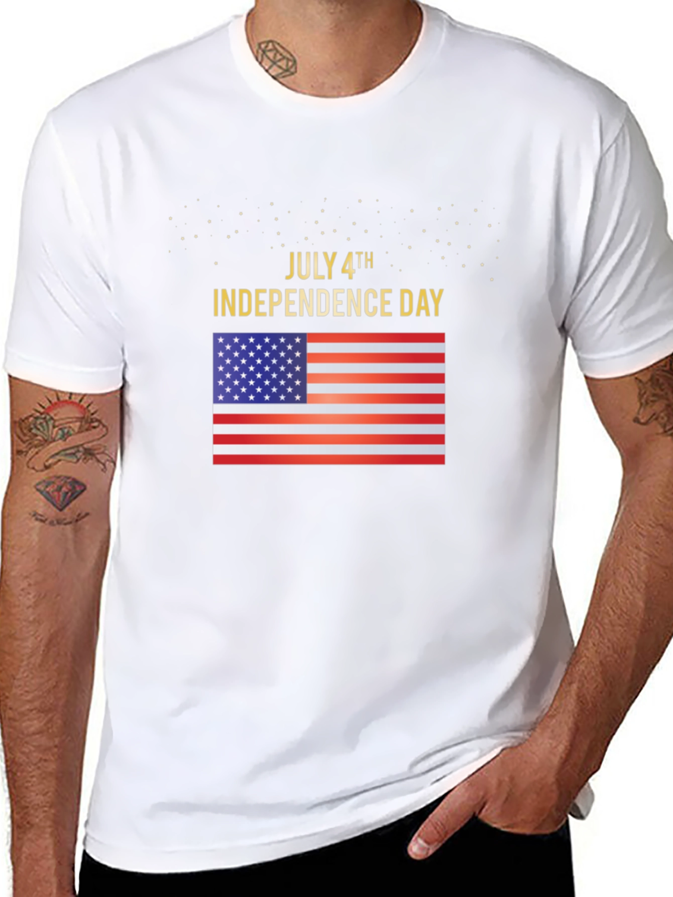 July 4th Independence Day USA Flag Graphic T-Shirt