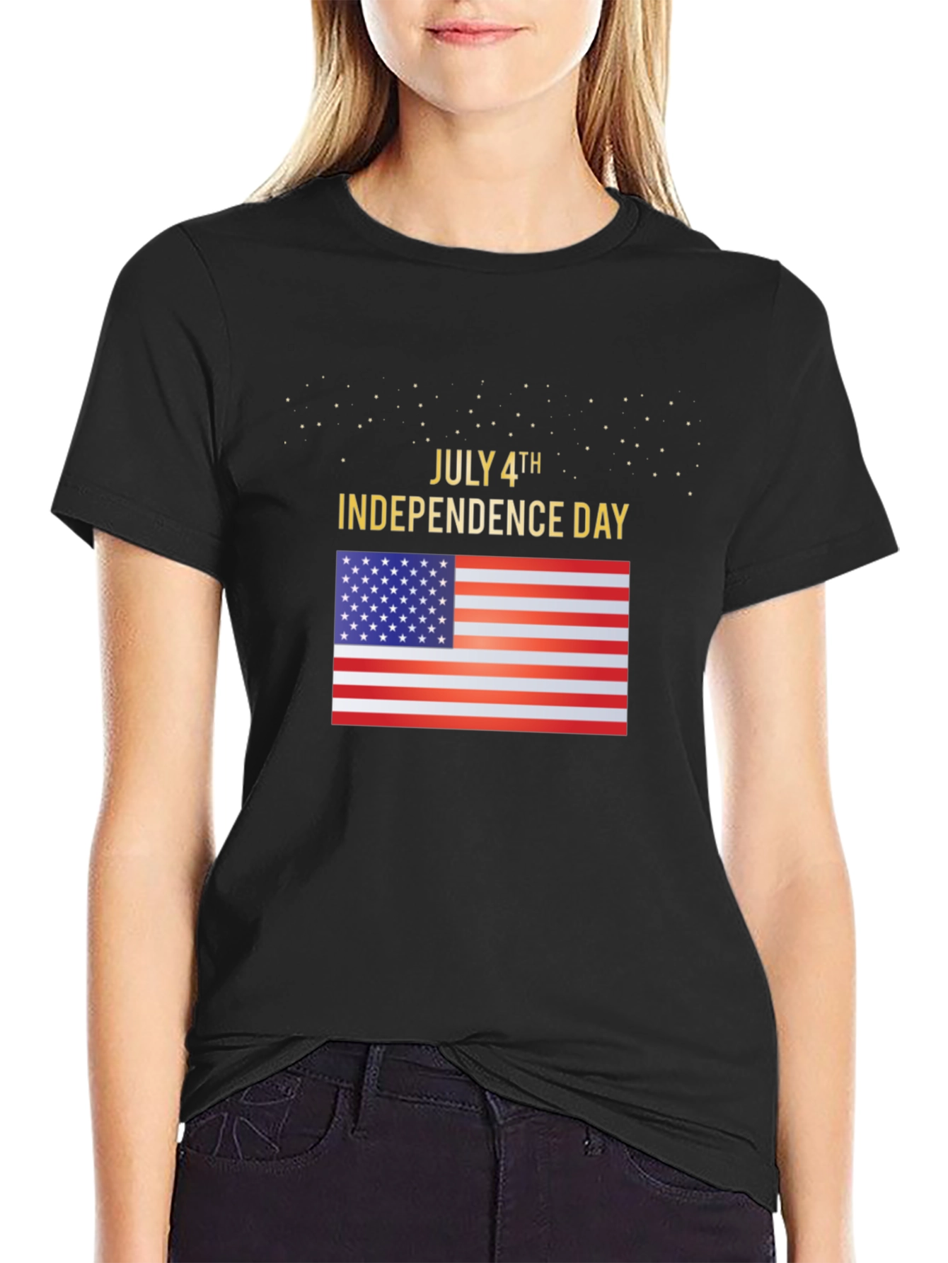 July 4th Independence Day USA Flag Graphic T-Shirt