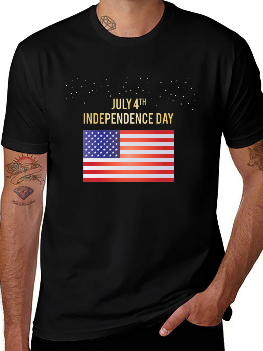 July 4th Independence Day USA Flag Graphic T-Shirt