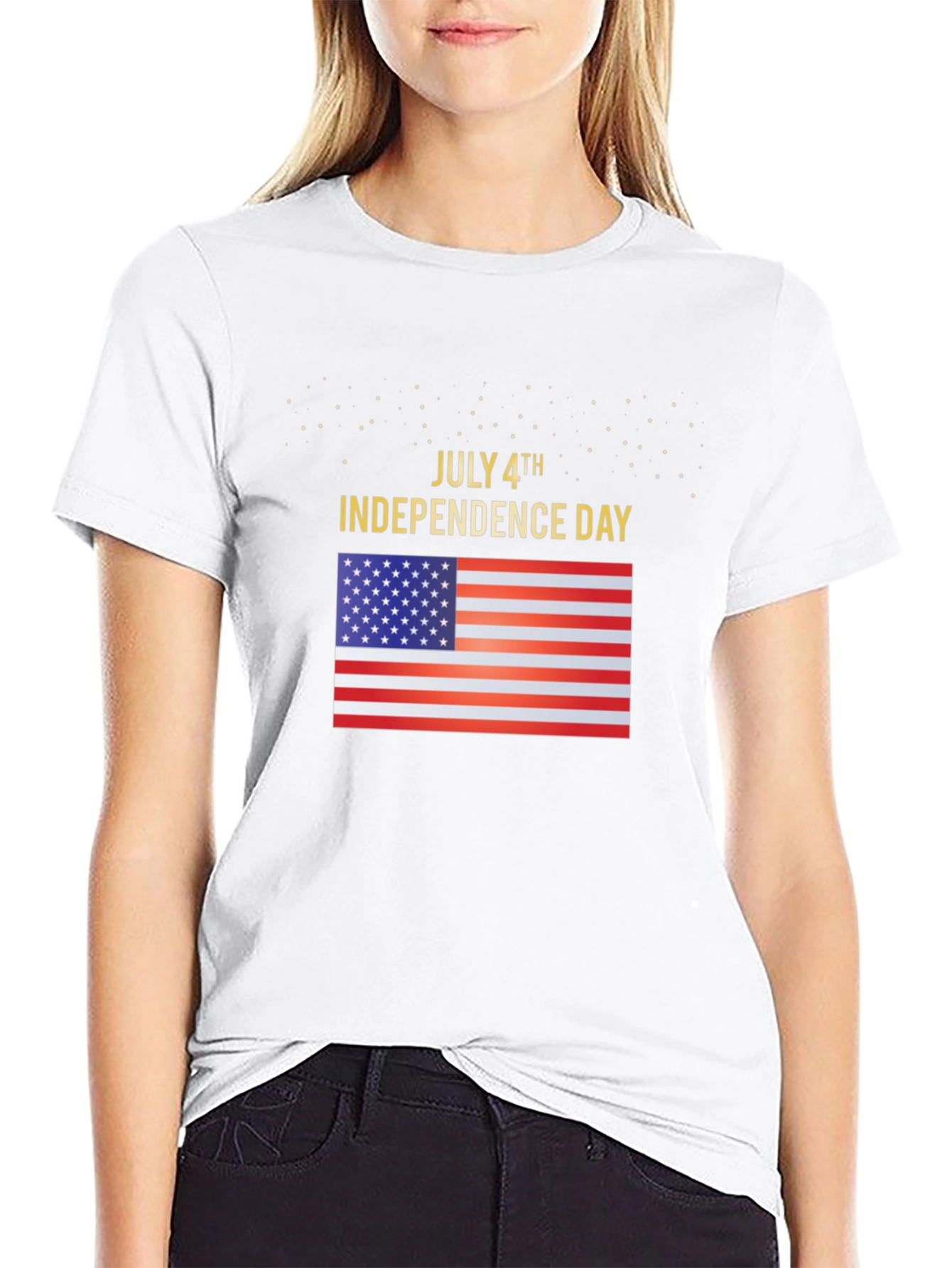 July 4th Independence Day USA Flag Graphic T-Shirt