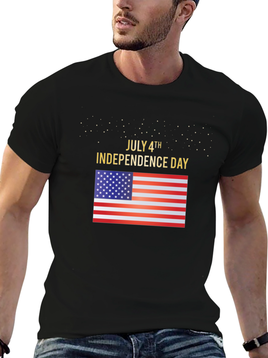 July 4th Independence Day USA Flag Graphic T-Shirt