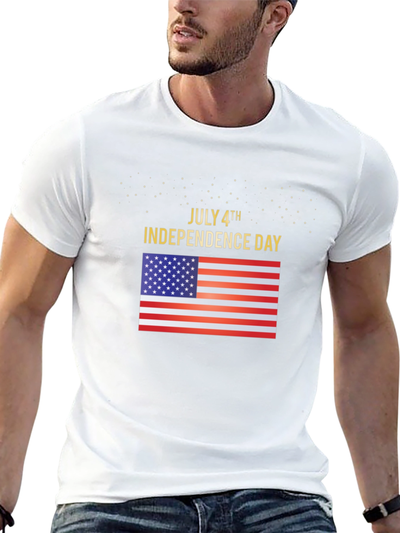 July 4th Independence Day USA Flag Graphic T-Shirt