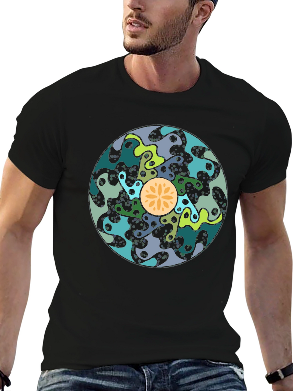 Abstract Art T-Shirt - Stylish Black Cotton Tee