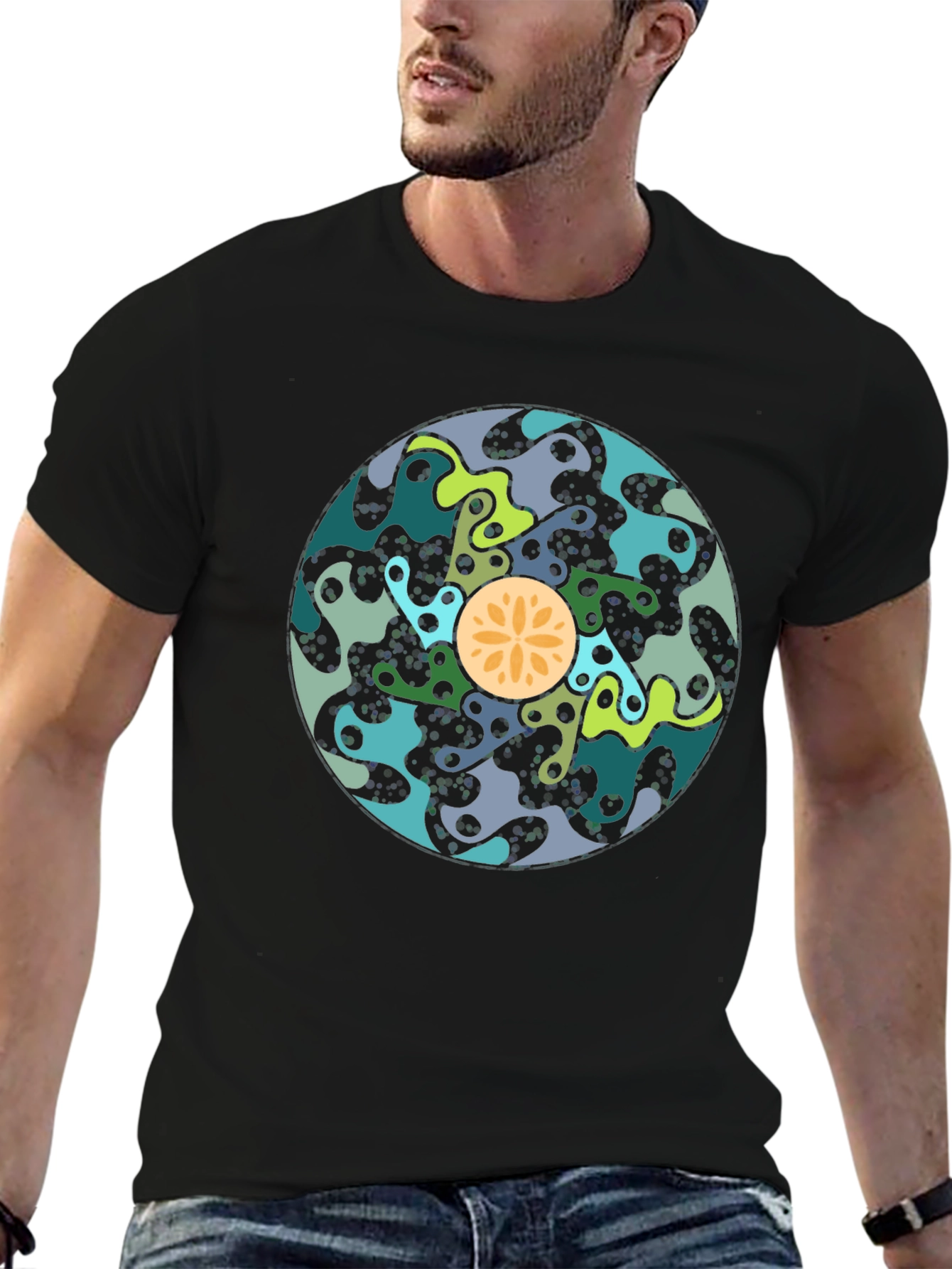 Abstract Art T-Shirt - Stylish Black Cotton Tee